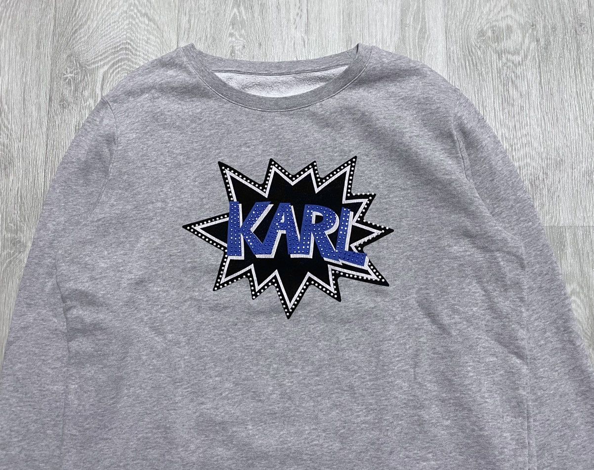Karl Lagerfeld Women’s Karl Lagerfeld Big Print Logo Rhinestones Sweatshirt Size L / US 10 / IT 46 - 4 Thumbnail