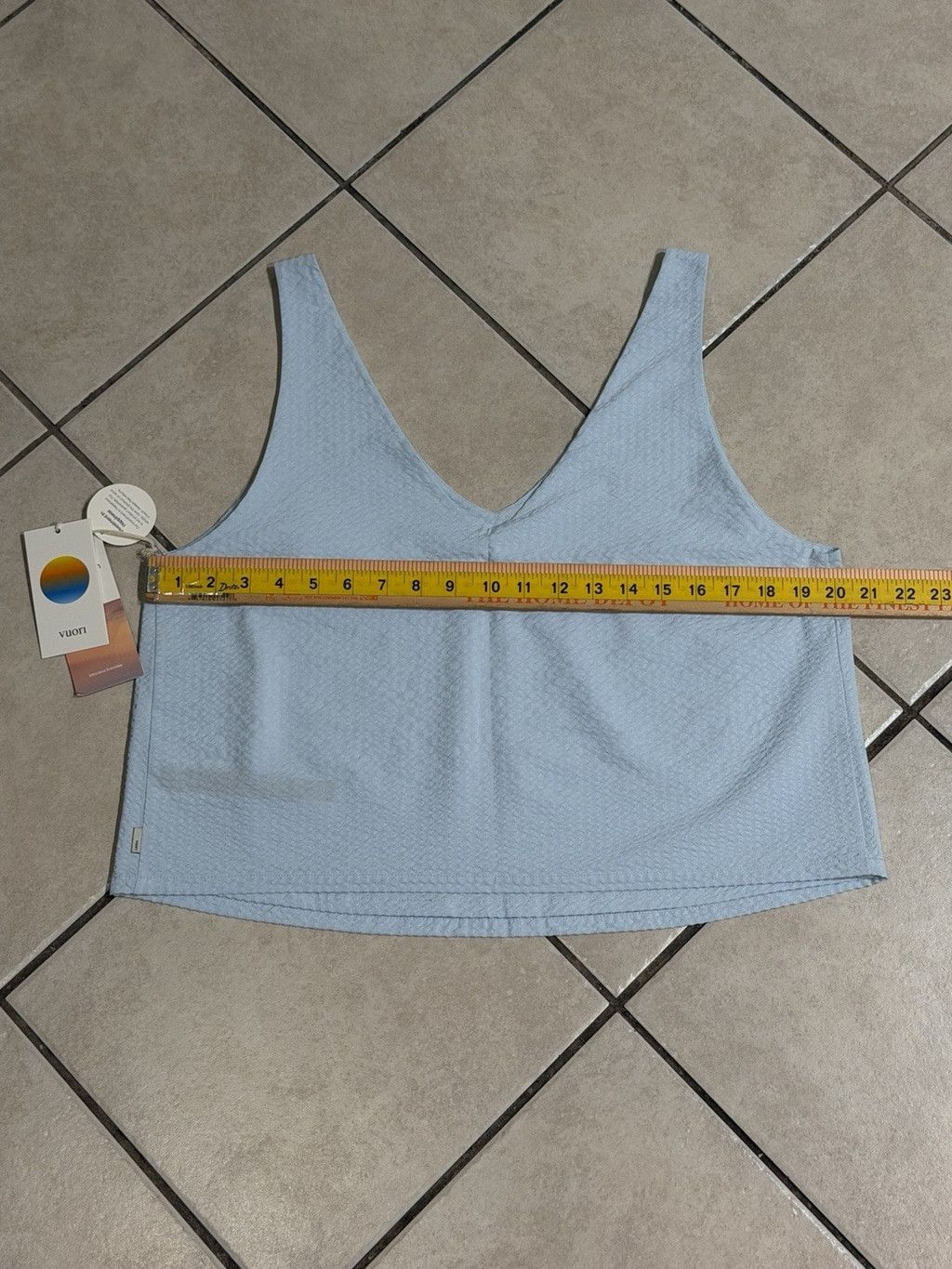 Vuori VUORI VILLA TEXTURED CROP TANK SLEEVELESS LIGHT MIST SIZE LA Size L / US 10 / IT 46 - 2 Thumbnail
