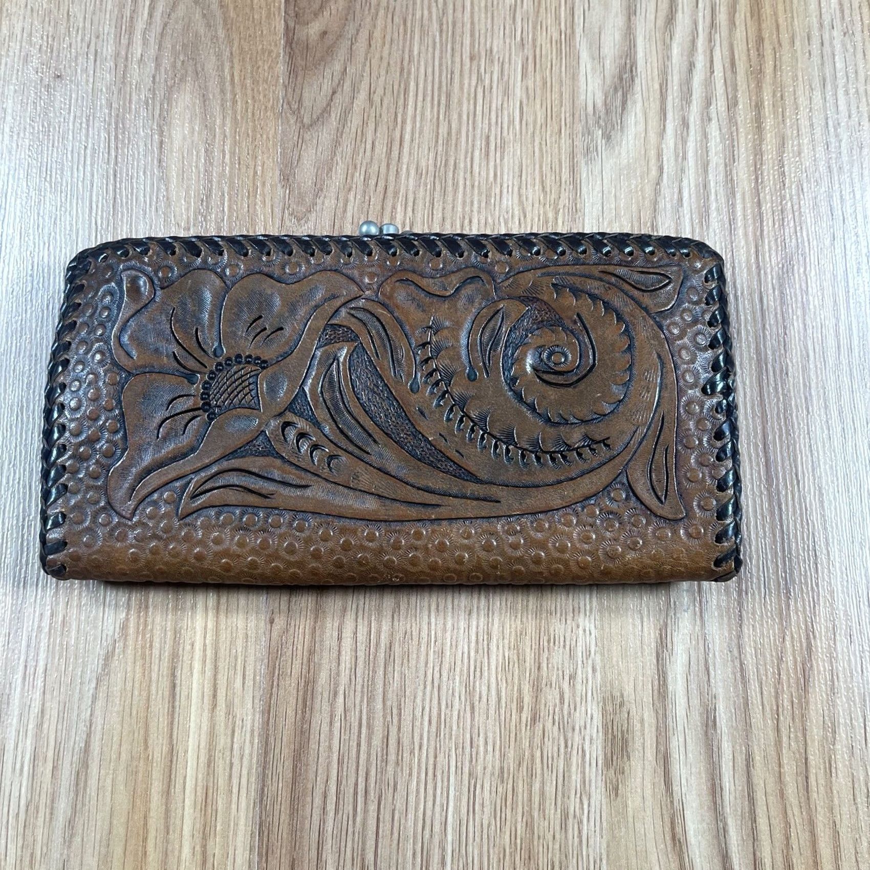 Vintage VINTAGE Unbranded Brown Leather Credit Card Bifold Long Wallet Women Solid 7.5 in 3.5 in Wallet Mens Girls Size ONE SIZE - 3 Thumbnail