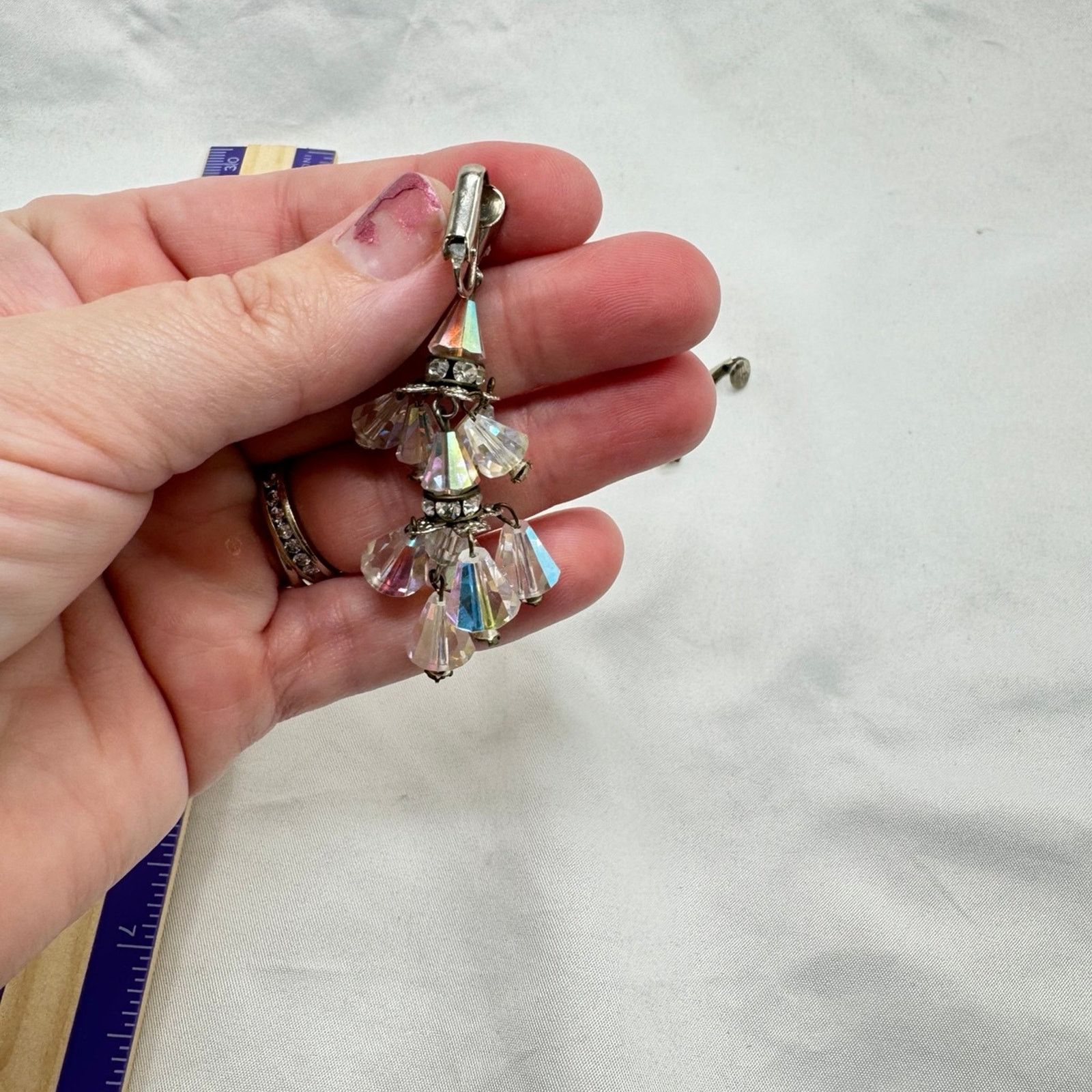 NBDN Nobrandedon VTG Aurora borealis crystal earrings Size ONE SIZE - 6 Thumbnail