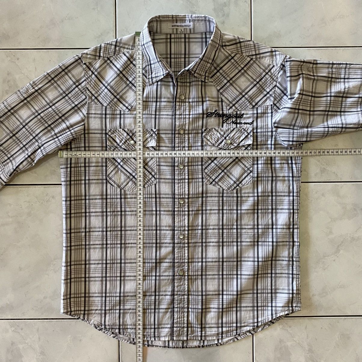 semanticdesign Semantic Design Vintage Western Plaid Snap Embroidery Detail Size US L / EU 52-54 / 3 - 22 Thumbnail