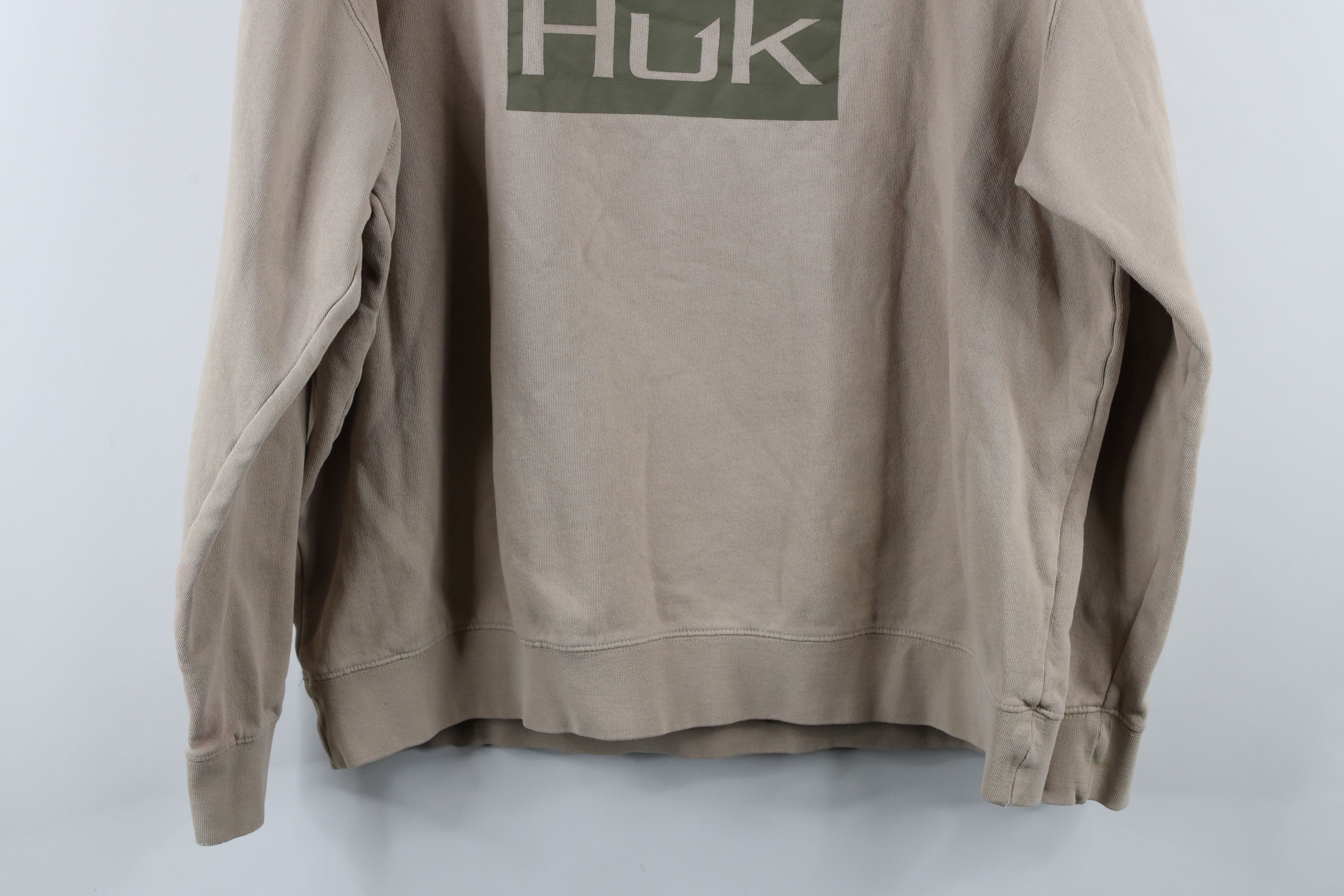 Vintage Huk Fishing Spell Out Hoodie Sweatshirt Beige Khaki Tan Size US L / EU 52-54 / 3 - 15 Thumbnail