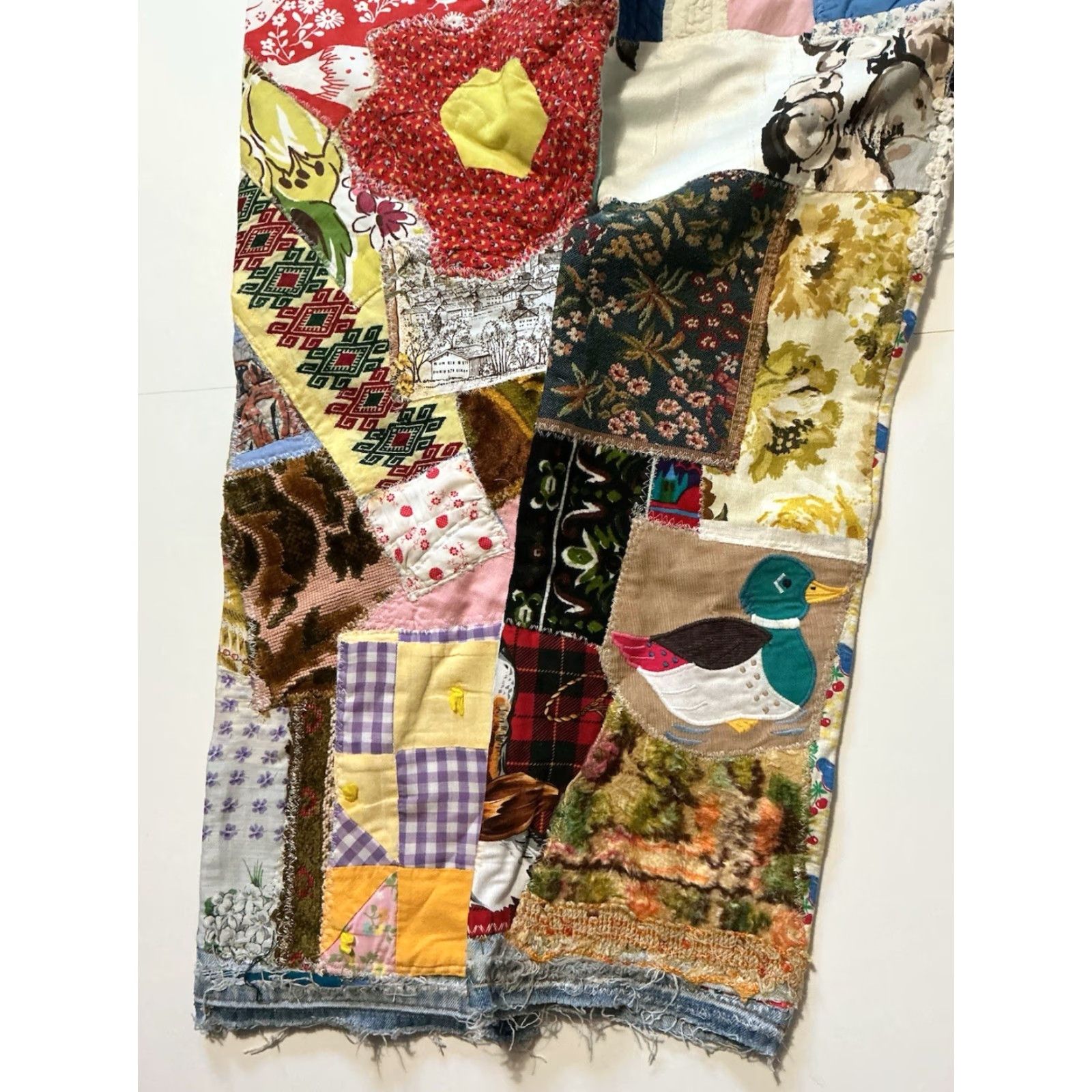 Levi's Vintage Levi’s OOAK Patchwork Reworked Upcycle 1 Of 1 Hippie Custom Denim Jeans Size US 34 / EU 50 - 6 Thumbnail