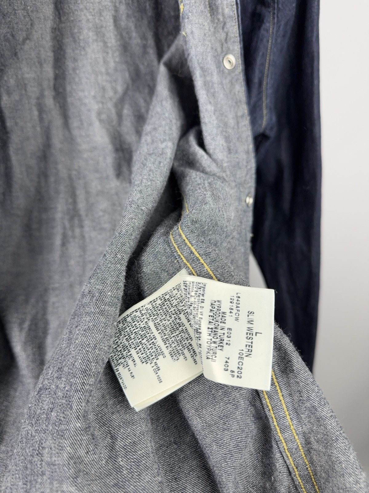 Lee Lee Slim Western Cowboy USA Denim Shirt Blue Snap Button L Size US L / EU 52-54 / 3 - 9 Thumbnail