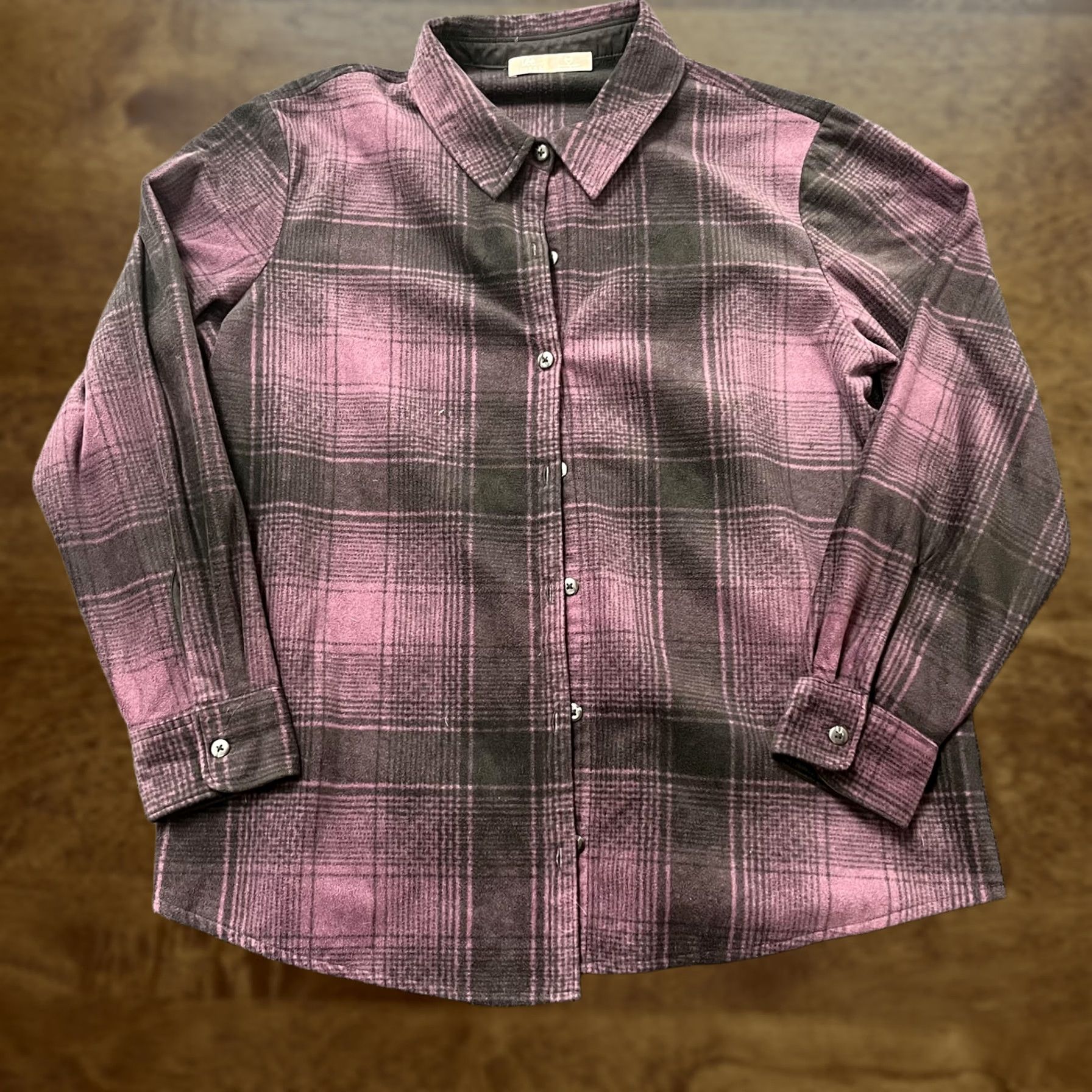 Wrangler Wrangler Shirt Womens XL Purple Black Plaid Fleece Button Up Long Sleeve Top Size XL / US 12-14 / IT 48-50 - 1 Thumbnail