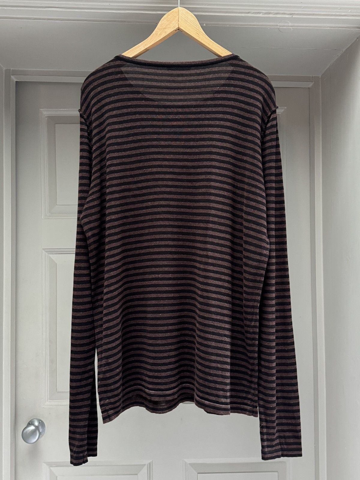 The Row The Row Lillard Striped Brown Black Lightweight Knit XL Size US XL / EU 56 / 4 - 11 Thumbnail