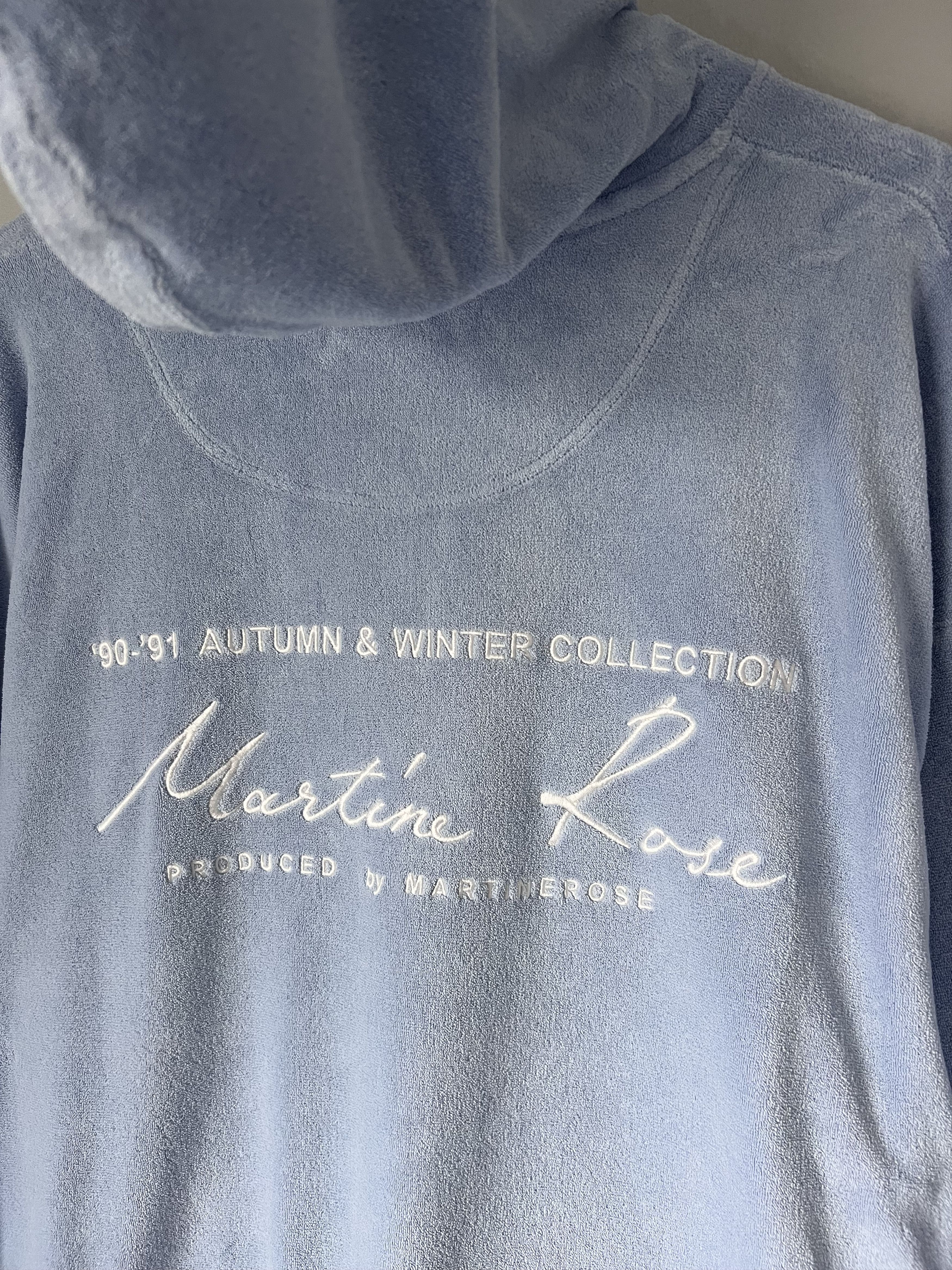 Martine Rose Martine Rose Classic Logo Terry Hoodie in Pale Blue Size US XL / EU 56 / 4 - 2 Thumbnail
