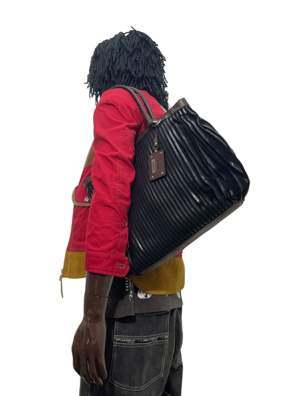 Genuine Leather Full Leather Gambini Italy Pleated Tote Shoulder Bag 1🟩5 Size ONE SIZE - 1 Thumbnail