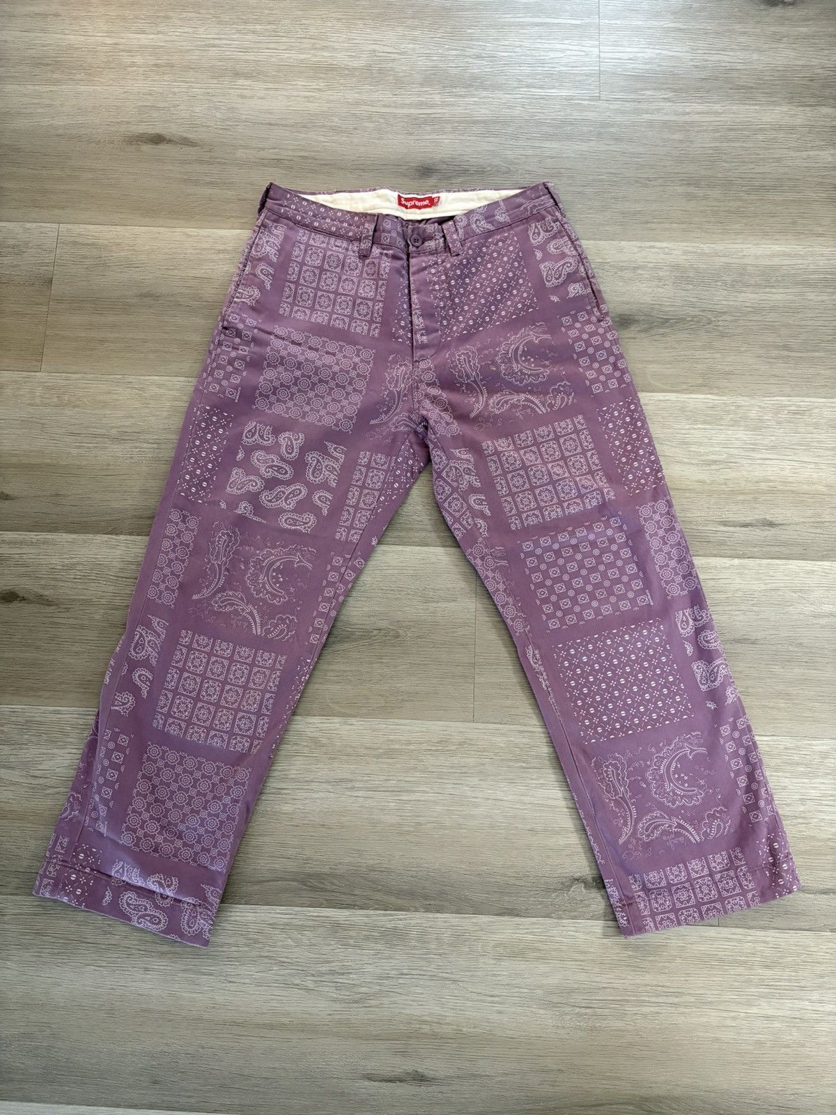 Supreme Supreme Paisley Grid Chino Pant SS20 Lilac Size US 32 / EU 48 - 3 Thumbnail