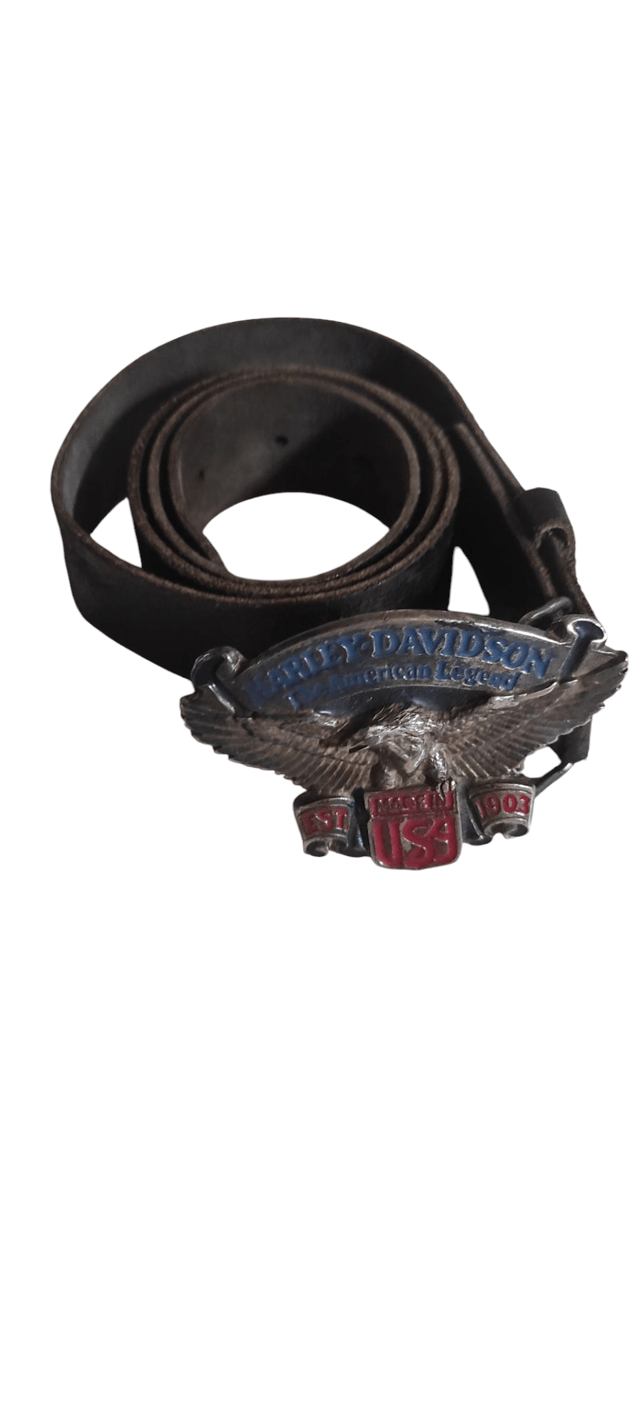 Harley Davidson × Leather Harley Davidson Leather Motor Belt Bald Eagle Made Italy Size ONE SIZE - 1 Thumbnail