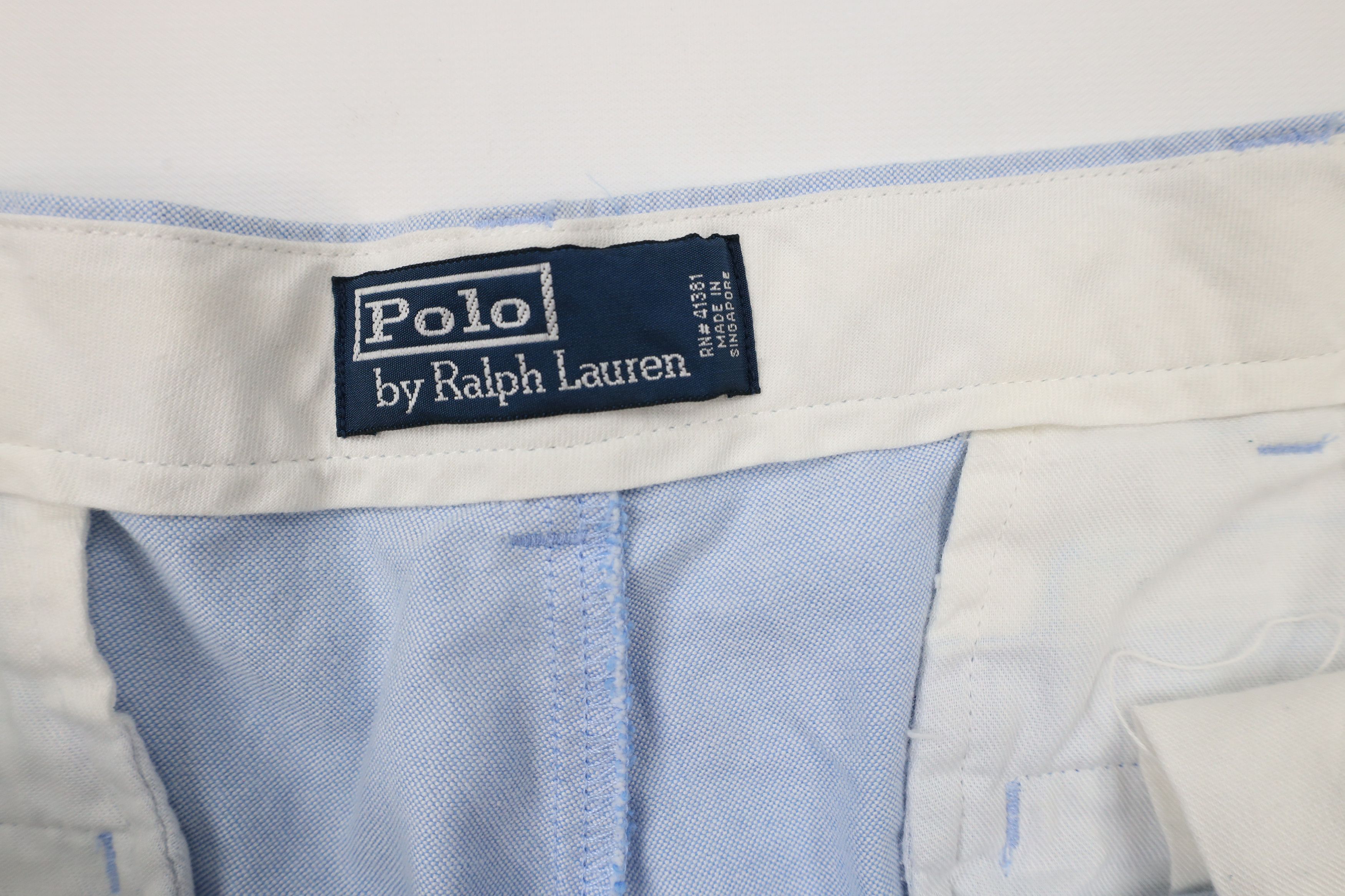Ralph Lauren × Vintage Vintage 90s Ralph Lauren Oxford Chino Pants Blue Cotton Size US 36 / EU 52 - 6 Thumbnail