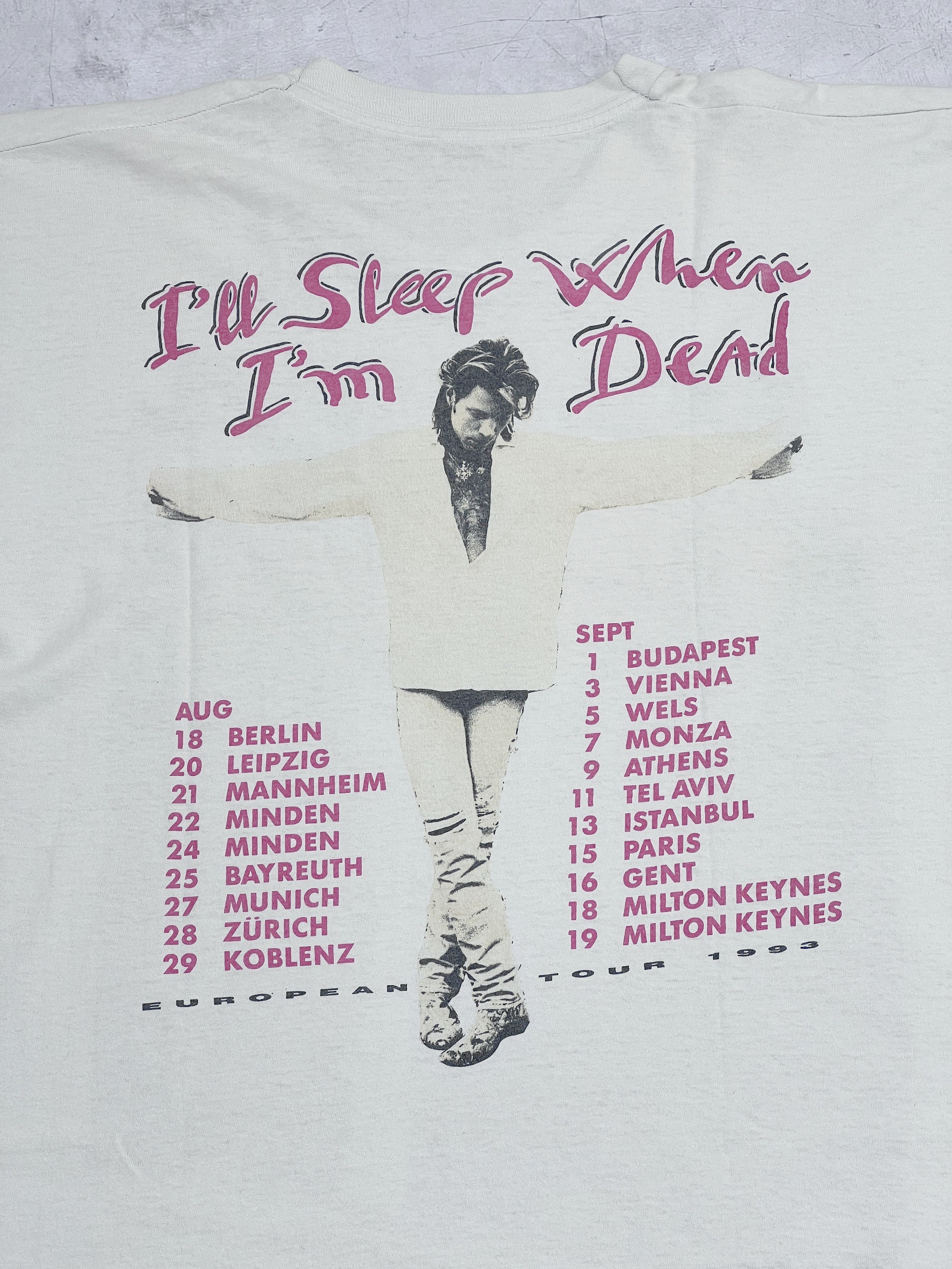 Band Tees × Bon Jovi × Vintage Bon Jovi T-Shirt 1993 I'll Sleep When I'm Dead Eropean Tour Size US L / EU 52-54 / 3 - 18 Thumbnail