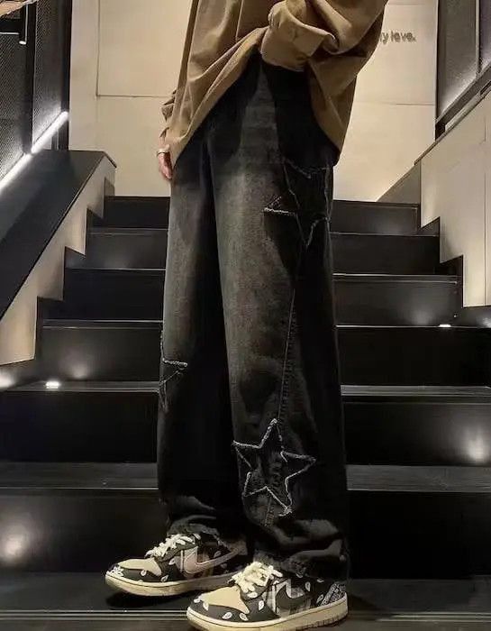 Japanese Brand Black Color Star Aesthetic Spliced Denim Size US 32 / EU 48 - 4 Thumbnail