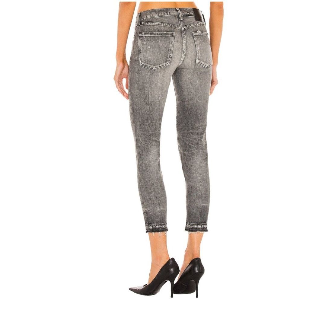 MOUSSY MOUSSY Cadet Skinny Gray Black Distressed Croppe Jeans sz 24 Size 24" / US 00 / IT 34 - 3 Thumbnail
