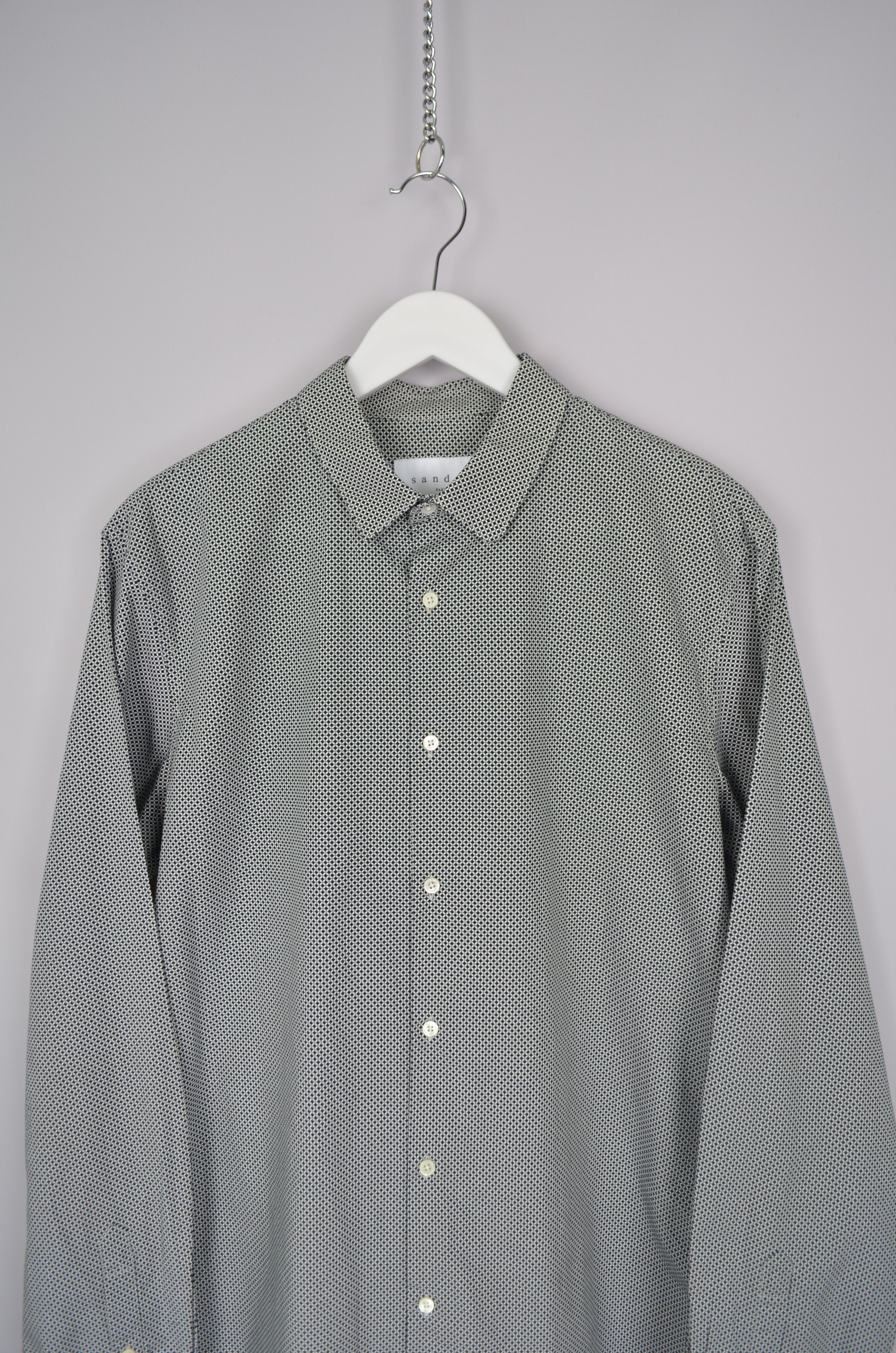Designer × Sandro SANDRO White Black Abstract Print Shirt Size L Size US L / EU 52-54 / 3 - 2 Thumbnail