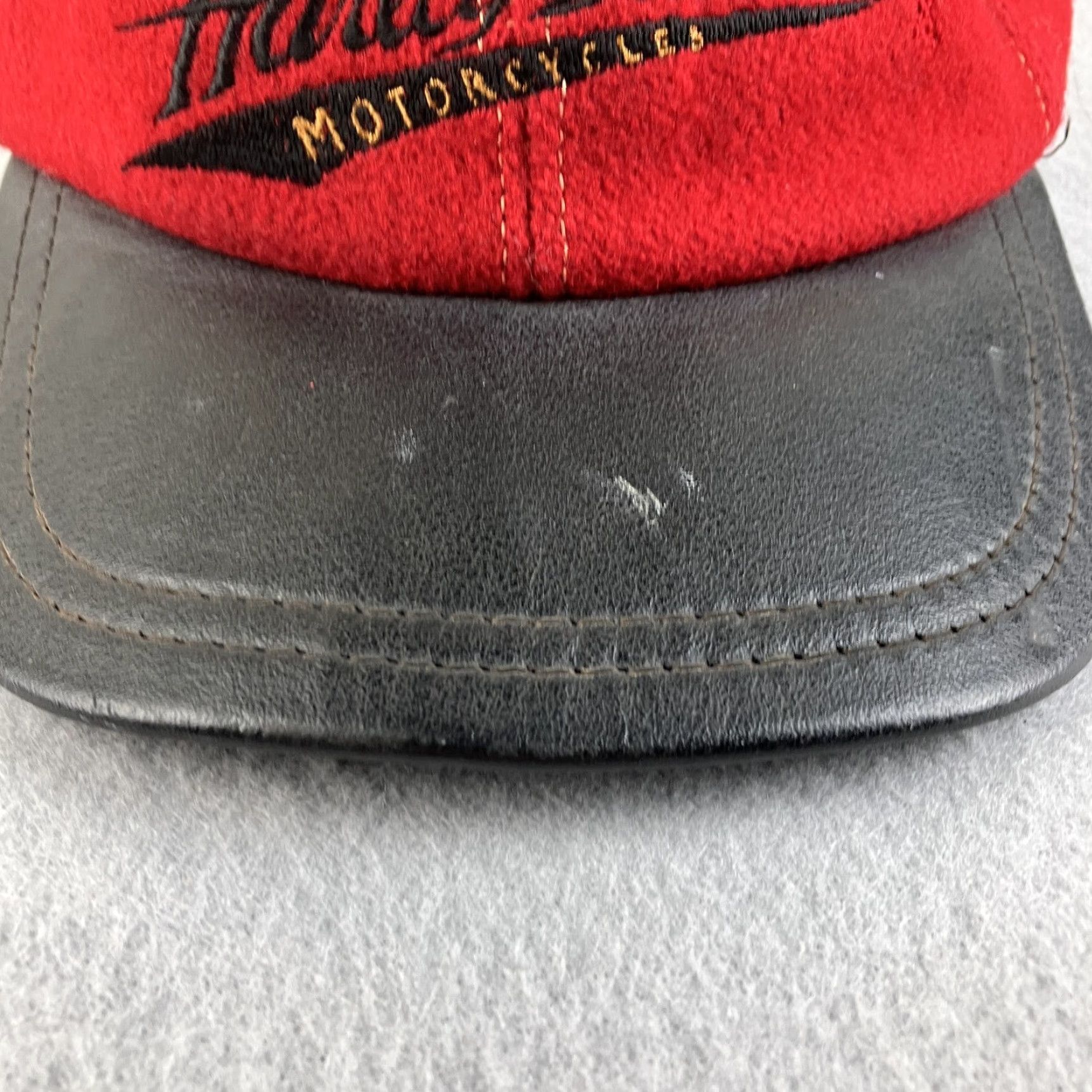 Harley Davidson Harley-Davidson Vintage Hat Strapback Baseball Cap Men 90s Biker Motorcycle Wool Cotton Red Black Size ONE SIZE - 3 Thumbnail