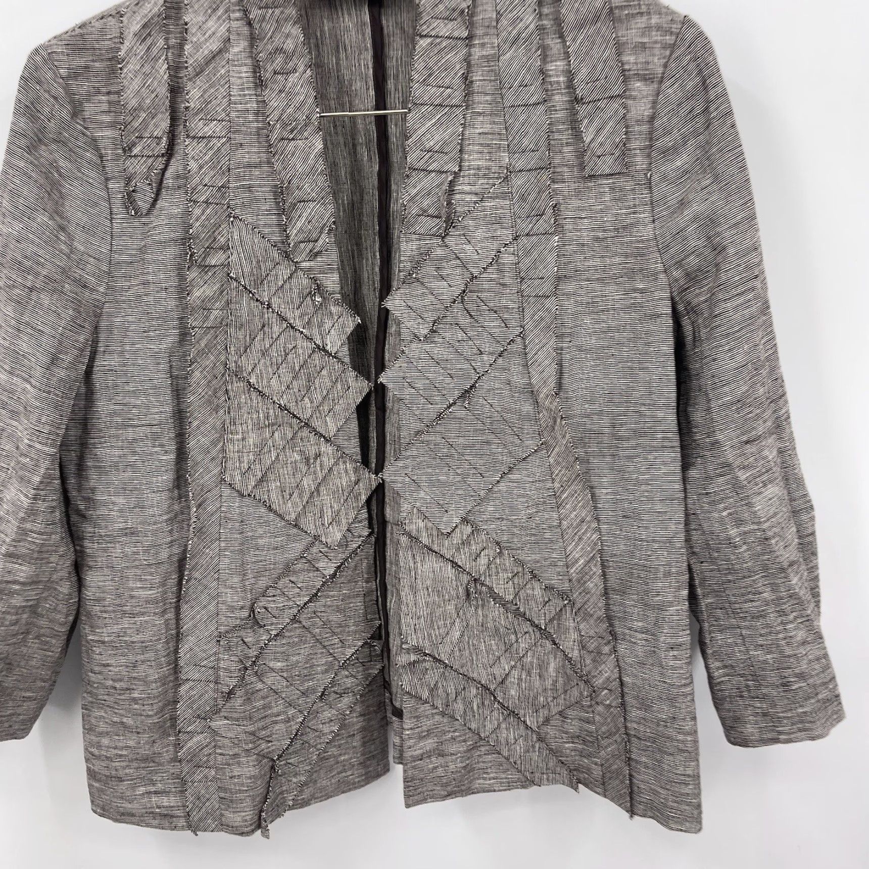 Vintage Chico's Women's Linen Blazer Jacket Small Brown Casual Business Travel Spring Summer Fall Winter Relaxed Fit Size S / US 4 / IT 40 - 5 Thumbnail