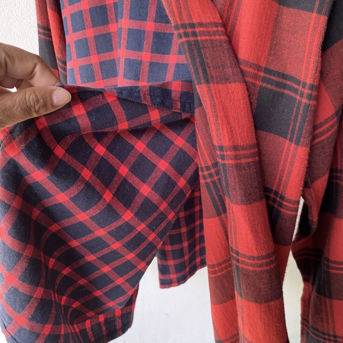 Zucca Zucca Red and Black Patchwork Plaid Long Sleeve Shirt Size M / US 6-8 / IT 42-44 - 8 Thumbnail