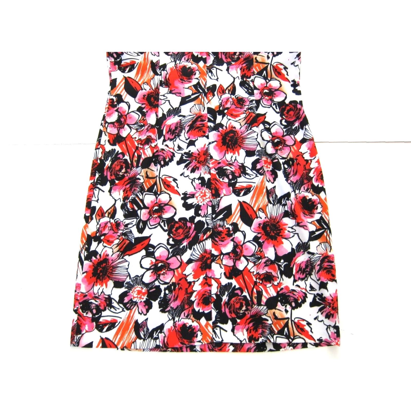 Pinko VINTAGE Ronni Nicole Black Pink Orange Floral Stretch Sheath Shift Tunic Tank Dress 18 Size XXL / US 16-18 / IT 52-54 - 4 Thumbnail