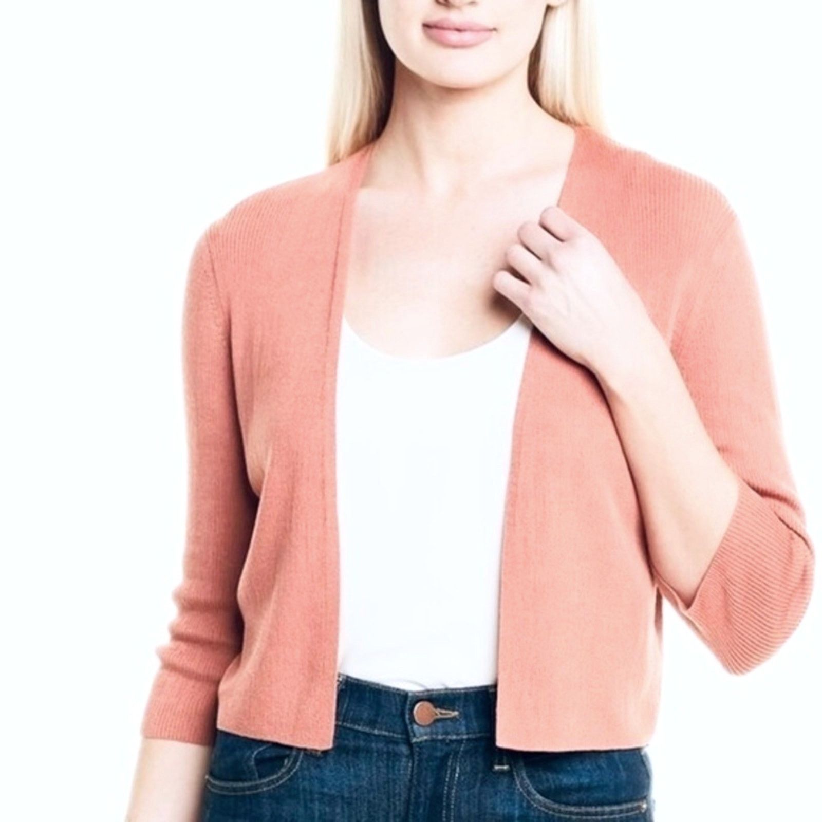 Lafayette 148 Lafayette 148 Blouse Orange/Pink Cardigan | Size S Size S / US 4 / IT 40 - 4 Thumbnail