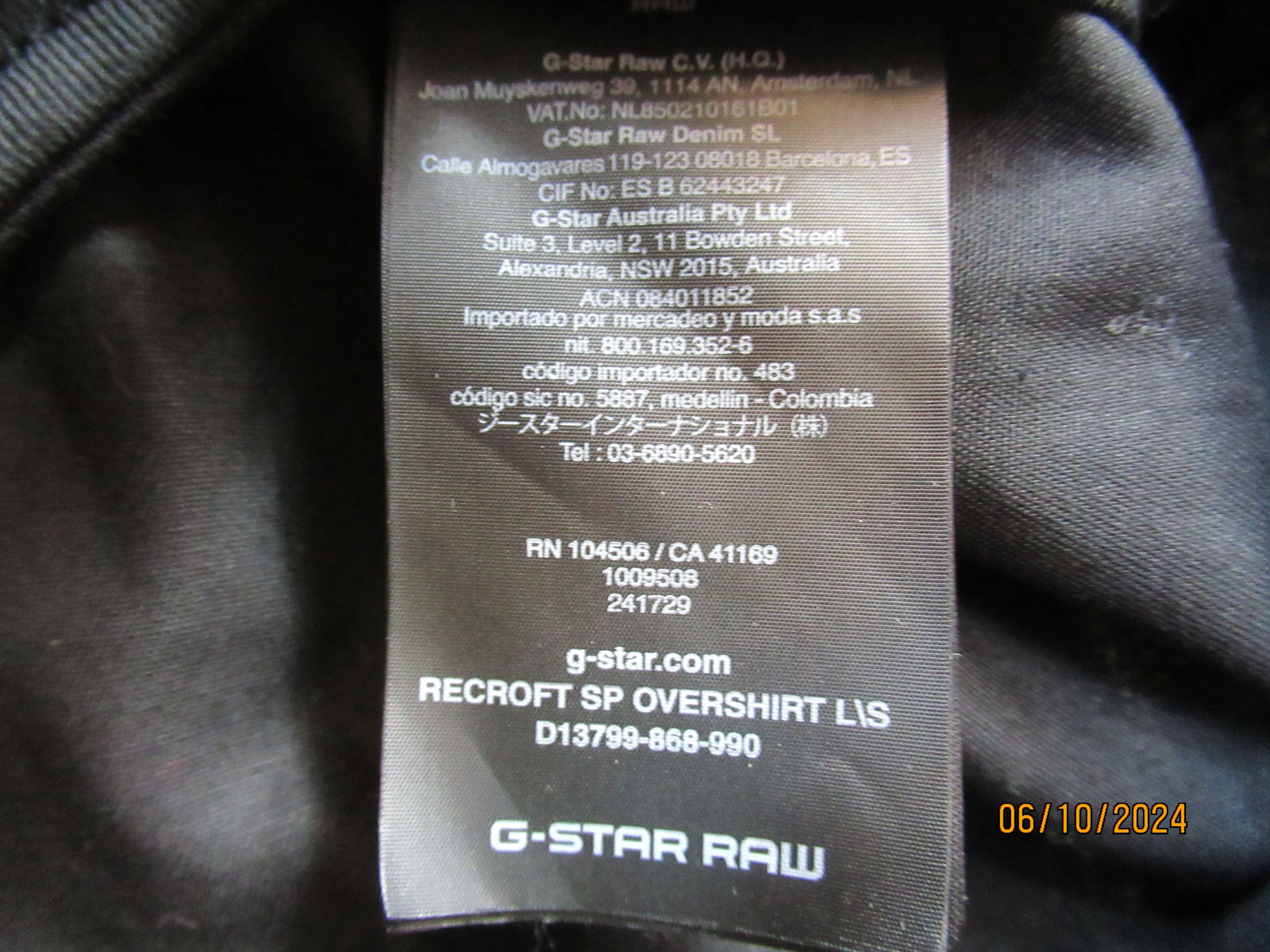 G-Star G-Star Raw Recroft SP Overshirt L/S Size US M / EU 48-50 / 2 - 5 Thumbnail