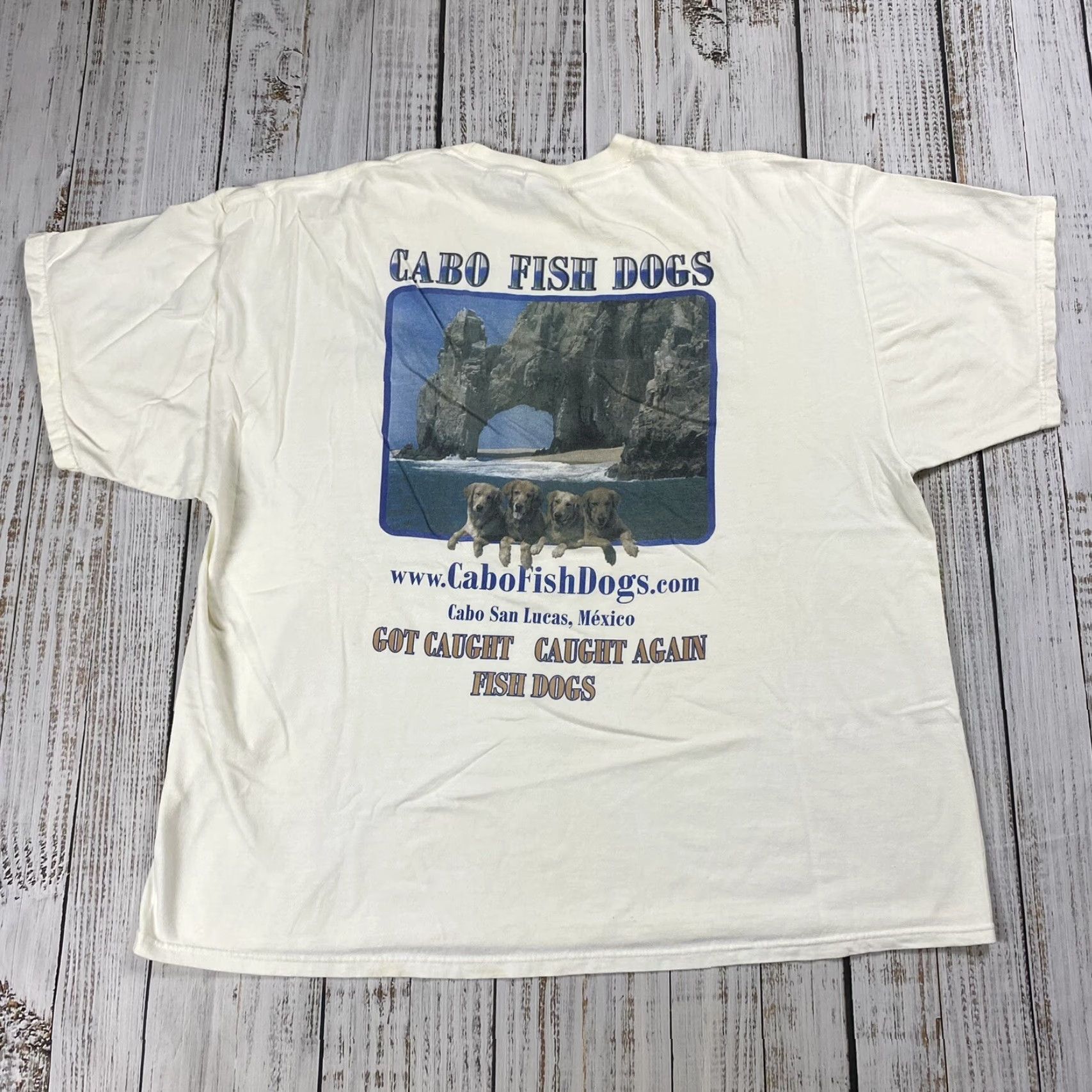 Vintage Vintage Sun Beach 90s Y2K Cabo Fish Dogs Fishing Chart San Lucas T-Shirt 3XL Unisex Cotton Size US XXL / EU 58 / 5 - 4 Thumbnail