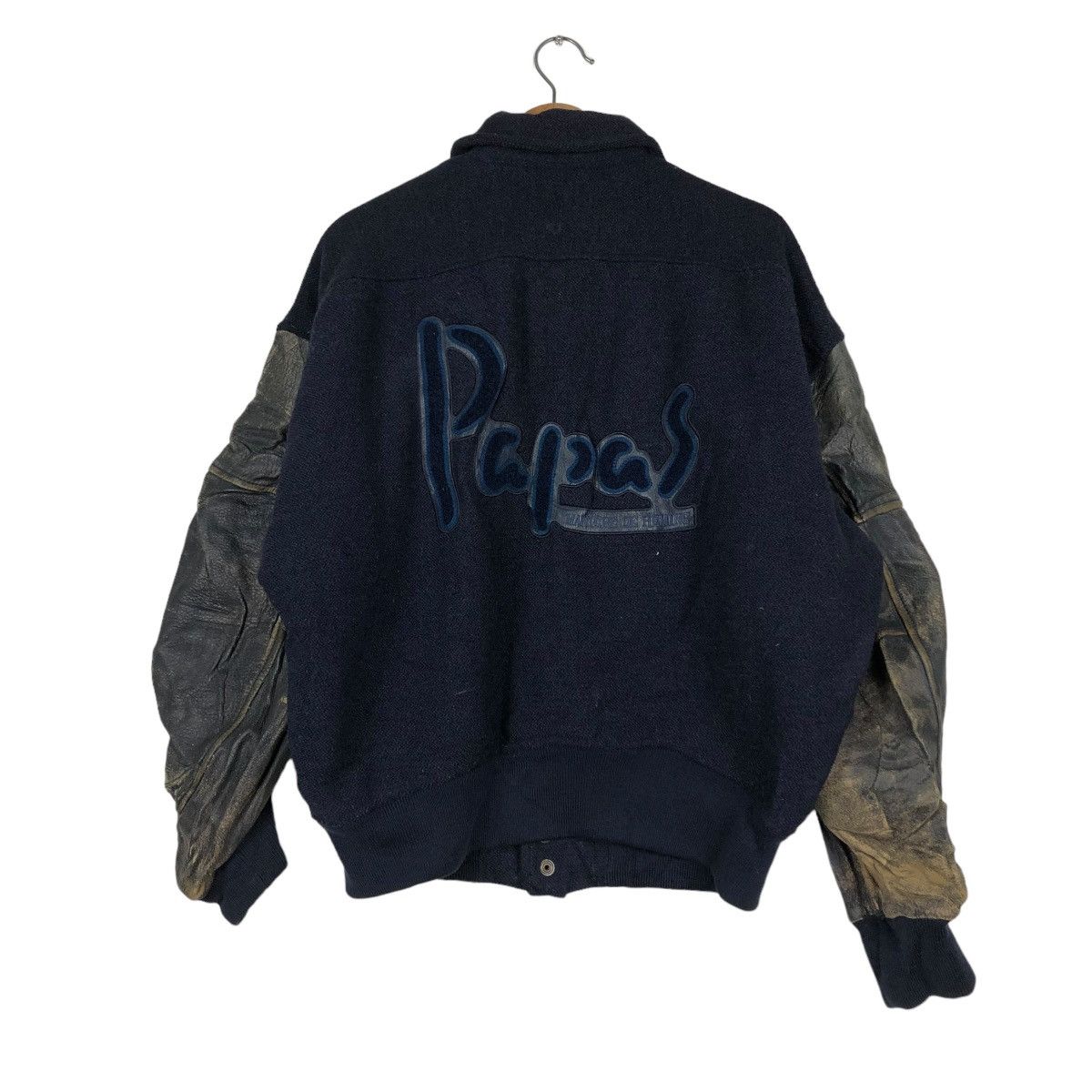 Japanese Brand 🔥VINTAGE LEATHER JACKET JUMPER STADIUM PAPAS BIG LOGO Size US M / EU 48-50 / 2 - 1 Thumbnail