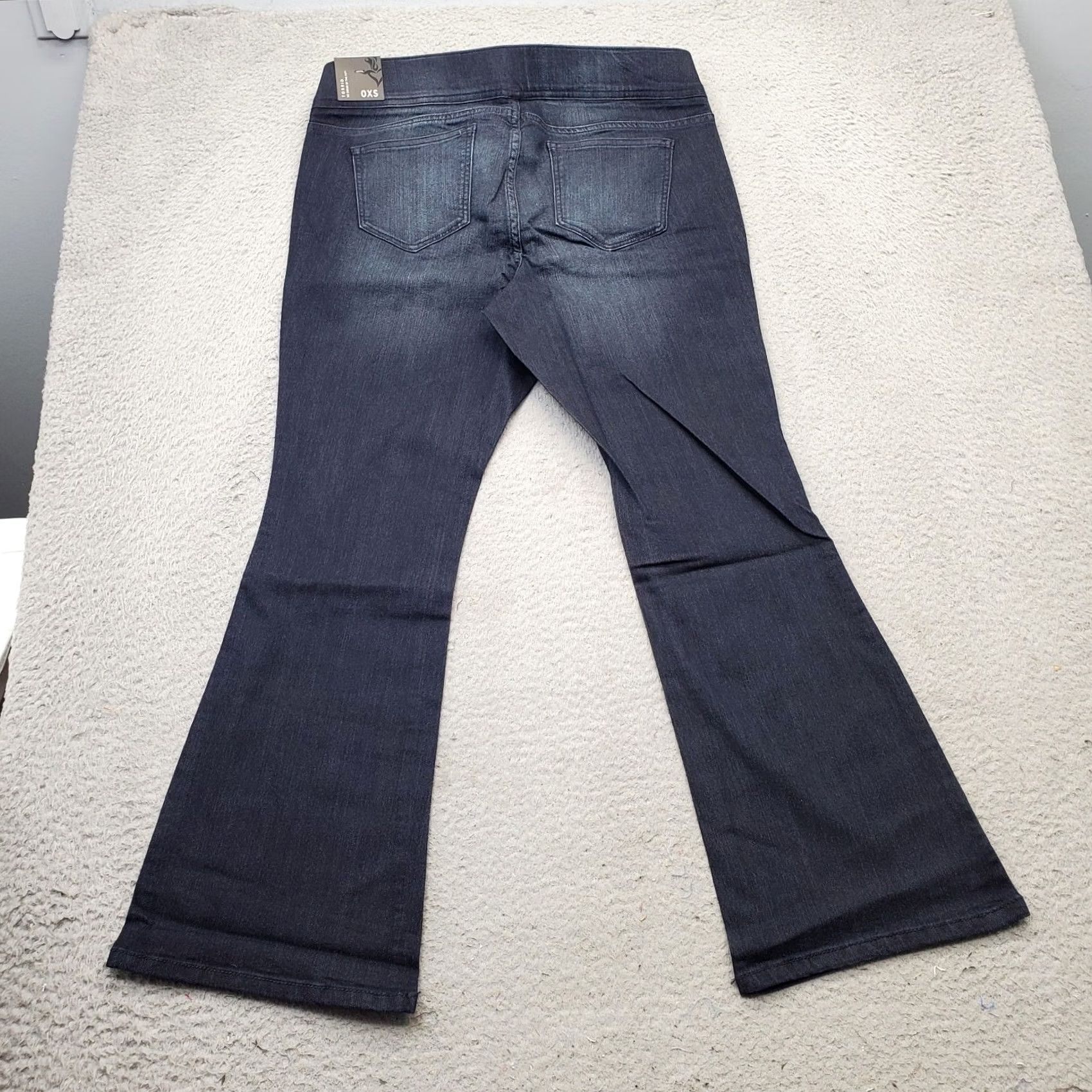 Torrid Torrid Bootcut Jeans Womens XS Blue Denim Dark Wash Faded Flat Front Pull-On NWT Size 26" / US 2 / IT 38 - 2 Thumbnail