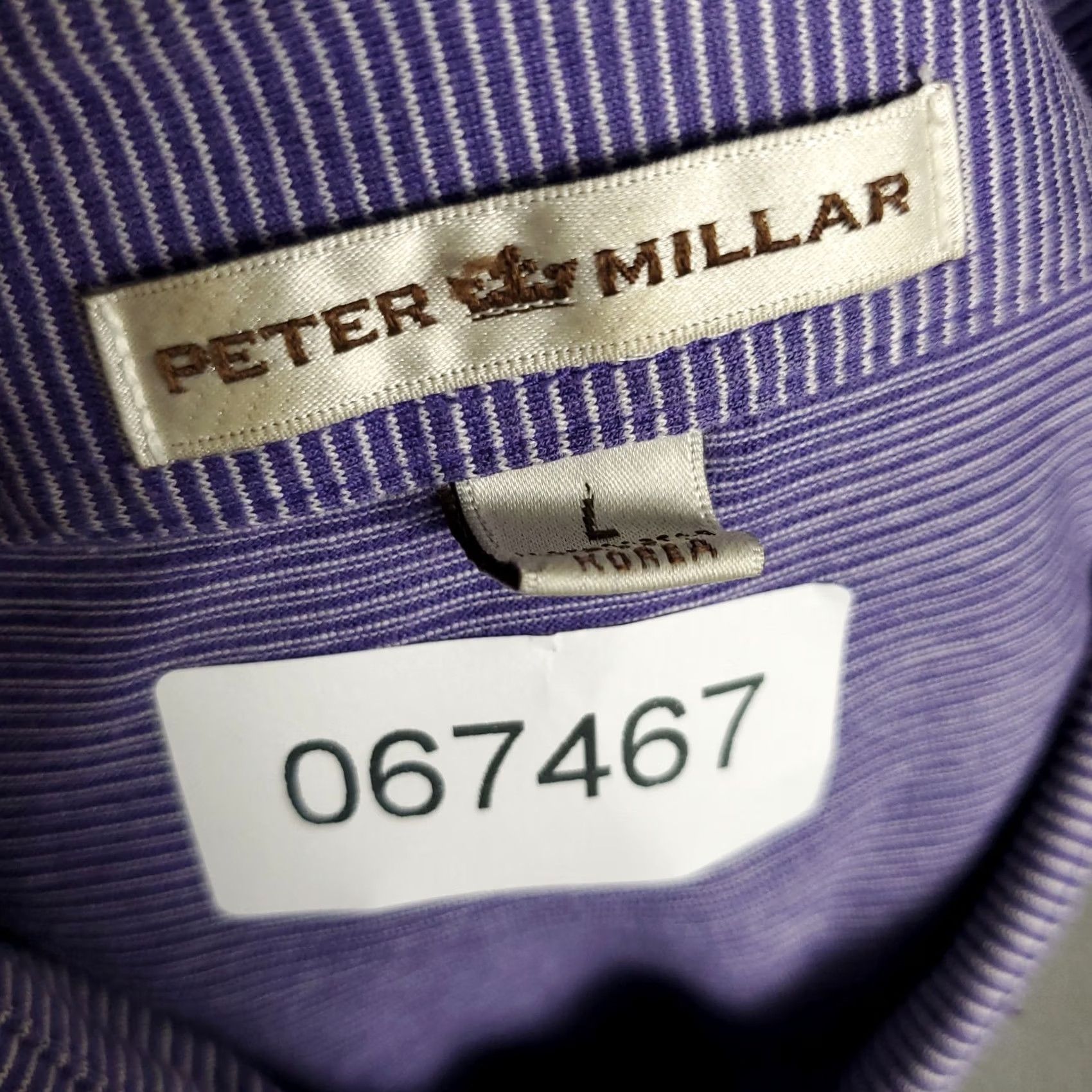 Peter Millar Peter Millar Polo Shirt Mens Size Large Purple Striped Cotton Short Sleeve Size US L / EU 52-54 / 3 - 6 Thumbnail
