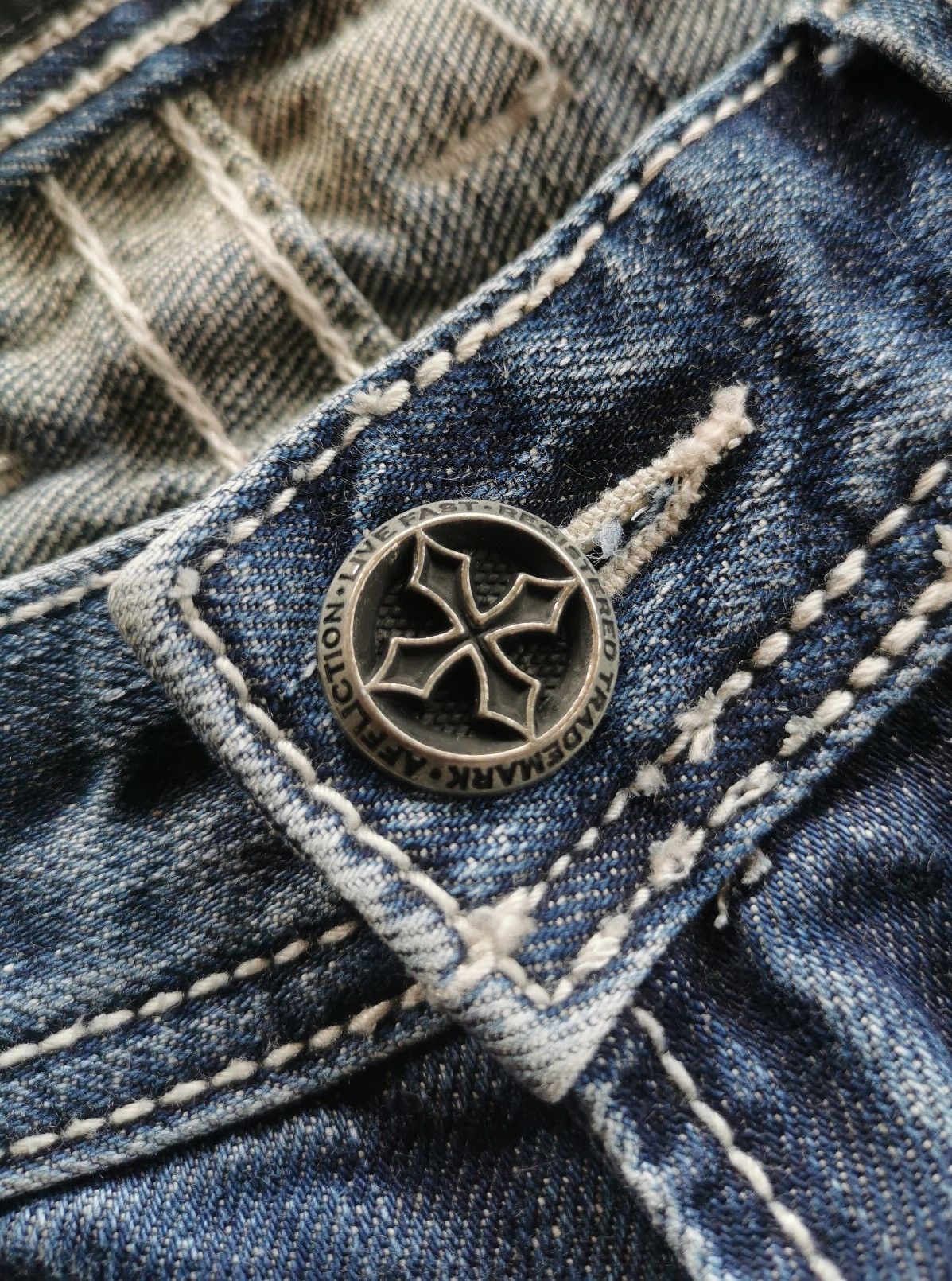 Affliction Y2k Affliction Distressed Denim Black Premium Size US 34 / EU 50 - 9 Thumbnail