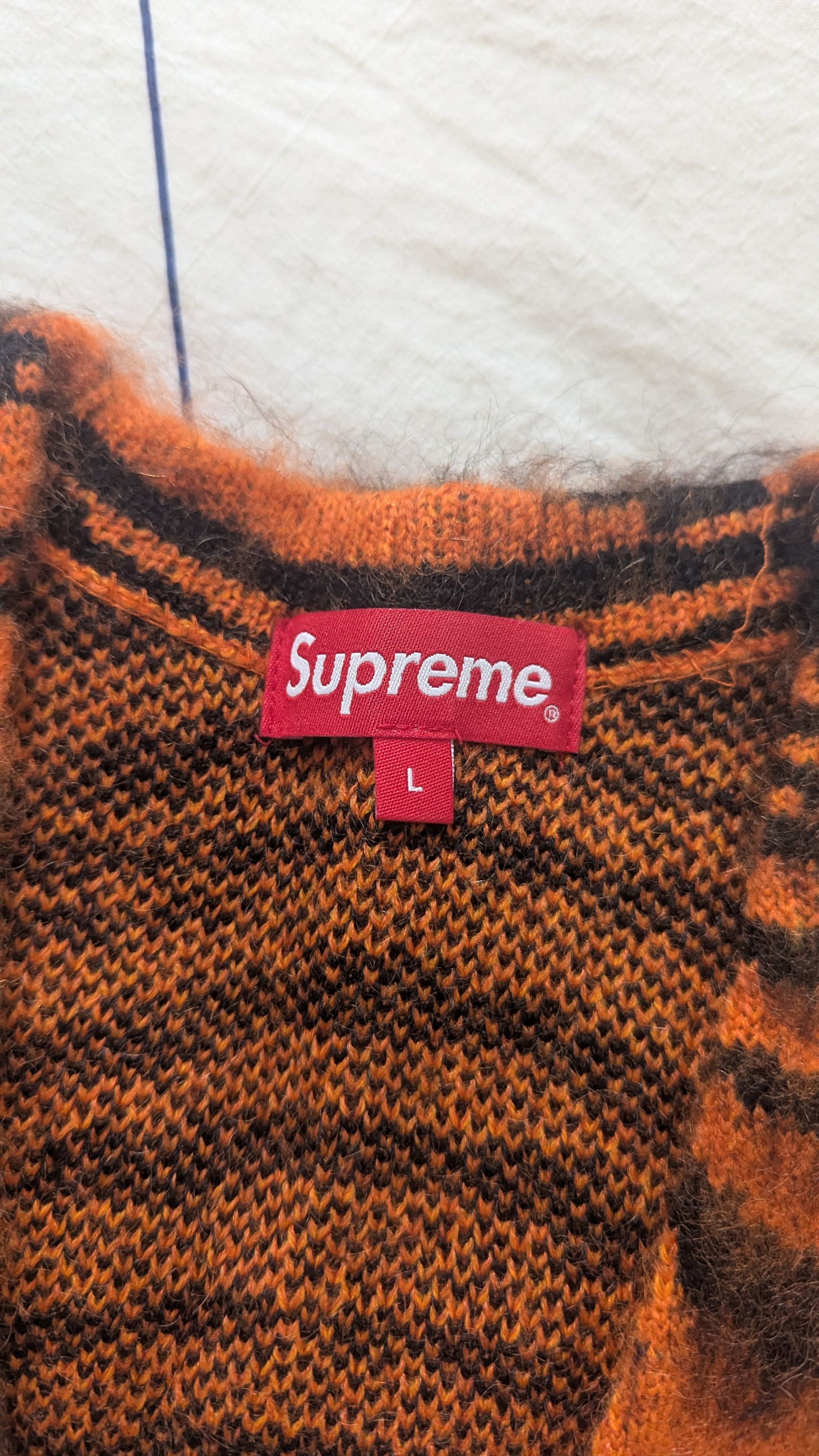 Supreme Supreme Brushed Mohair Cardigan Tiger Stripe FW20 Size US L / EU 52-54 / 3 - 6 Thumbnail