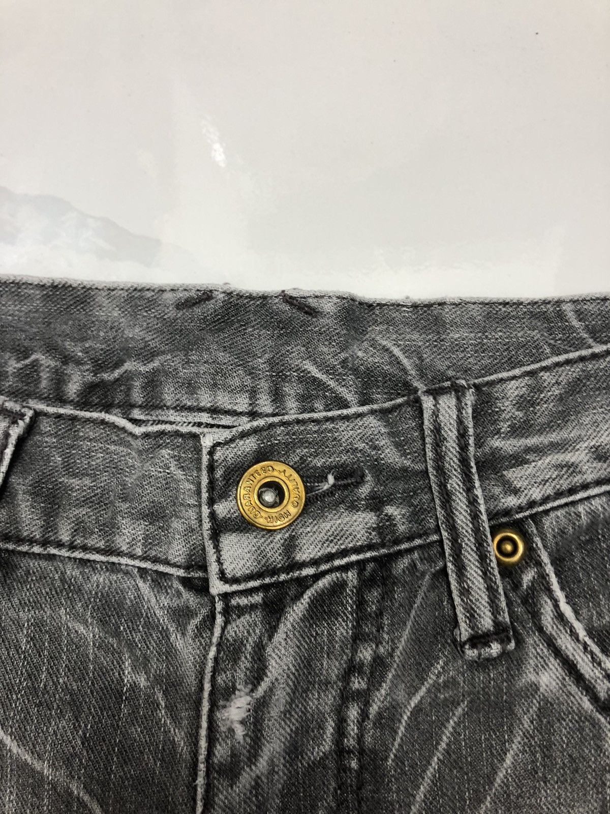 Tornado Mart 🔥JAPANESE BRAND WHISKER CRACK WASH FADED GREY DISTRESS JEANS Size US 30 / EU 46 - 9 Thumbnail