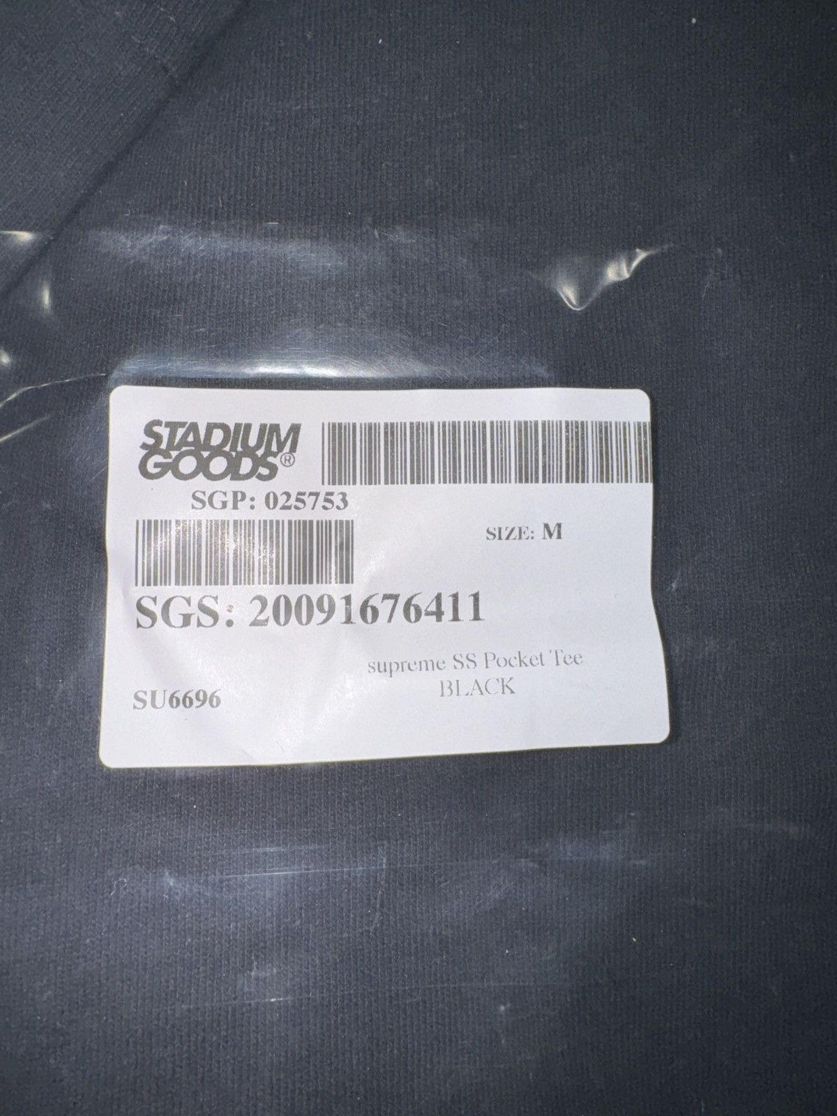 Supreme Supreme S/S Pocket Tee (Black) Size US M / EU 48-50 / 2 - 5 Thumbnail