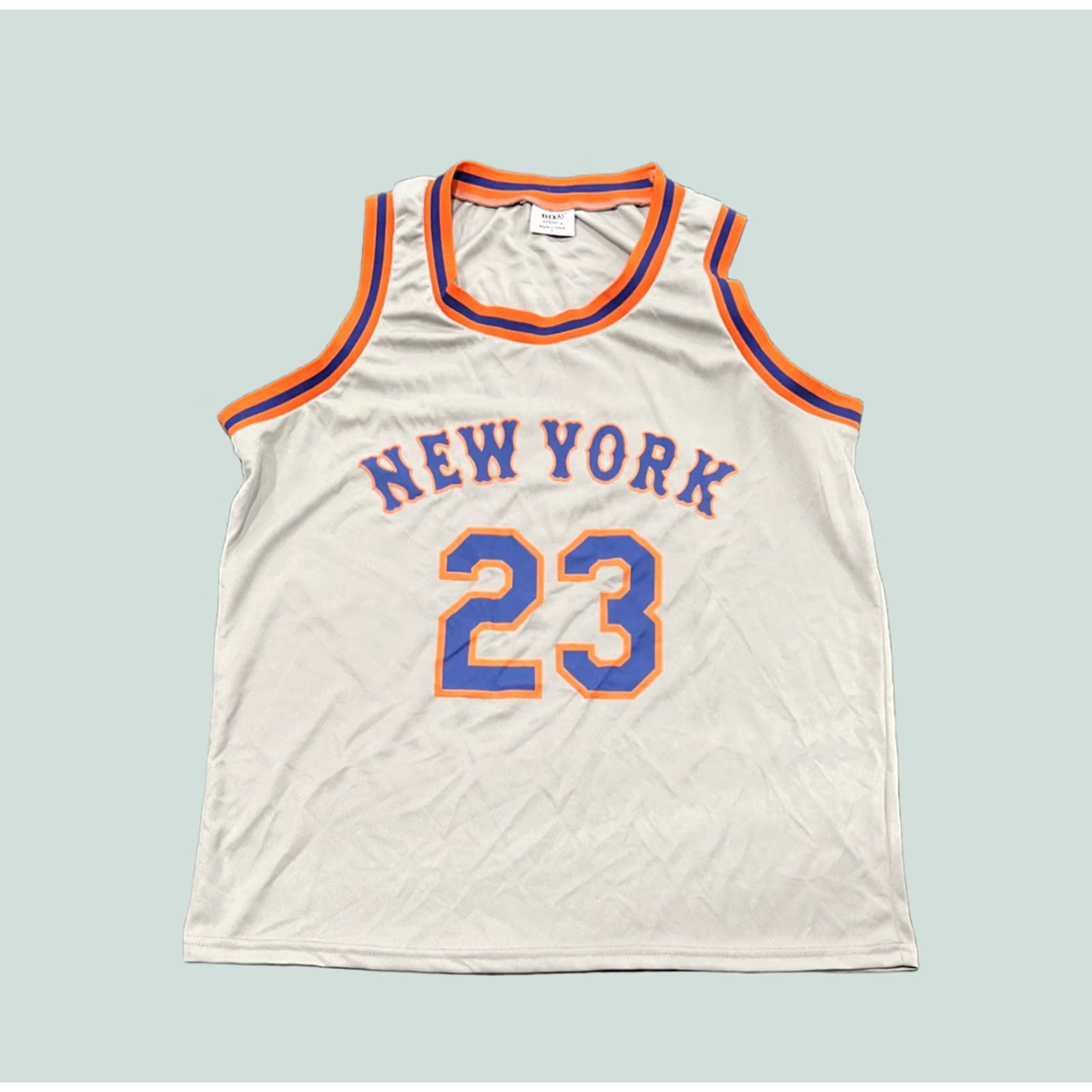 New York Mets Jersey Mens Large Gray Bda Sports Basketball Promo Polyester, Men's