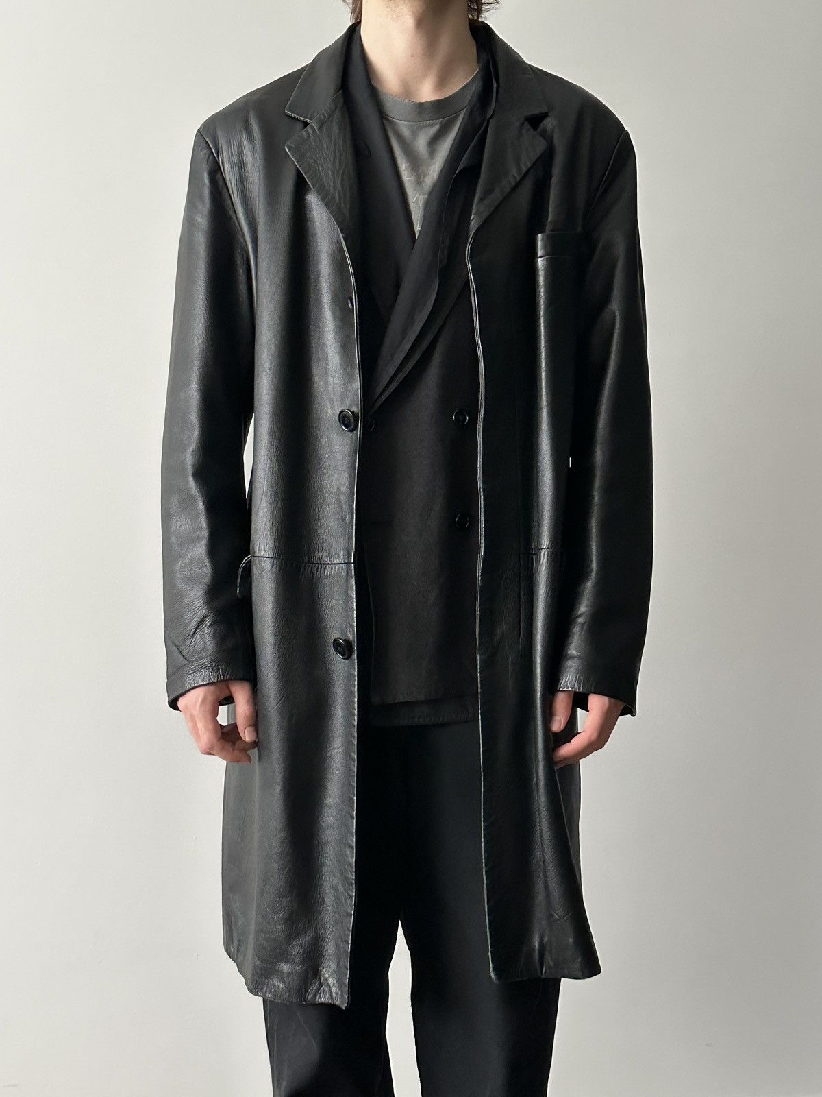 Alexander McQueen Alexander McQueen 90’s Long Leather Coat Size US L / EU 52-54 / 3 - 1 Thumbnail