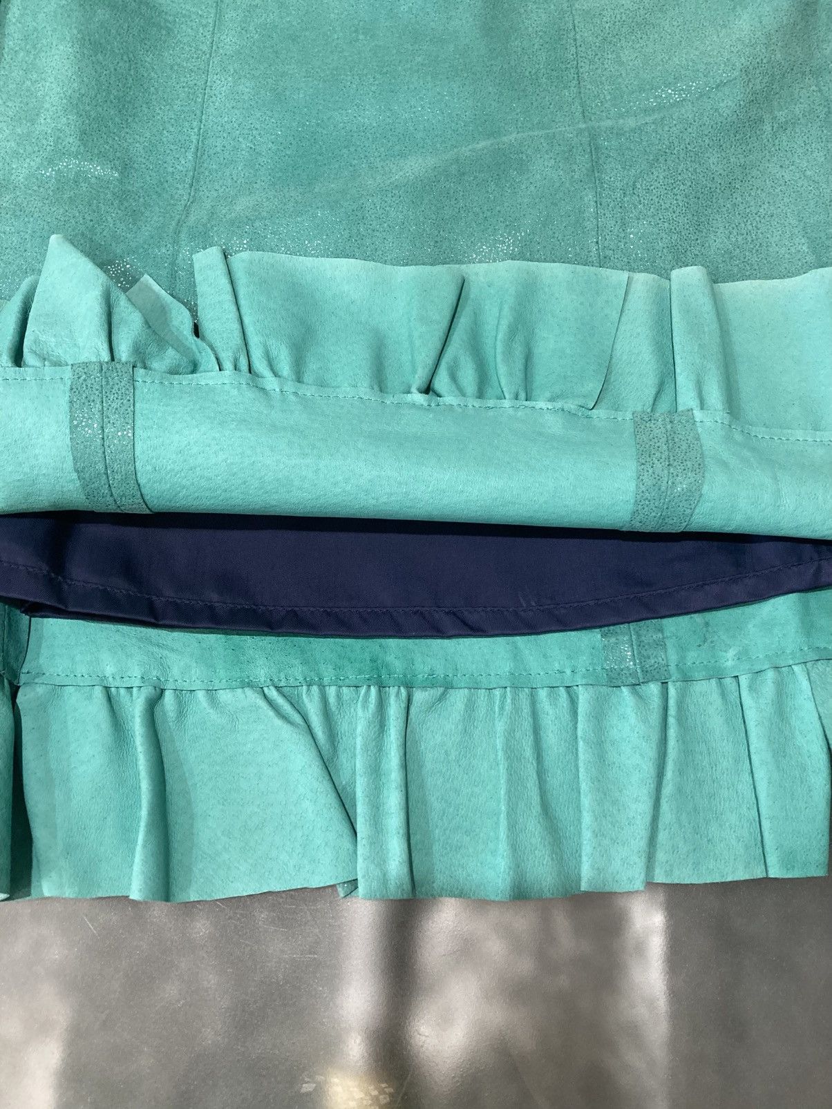Japanese Brand Japanese Archive Y2K Pig Leather Ruffle Skirt Size 26" / US 2 / IT 38 - 4 Thumbnail