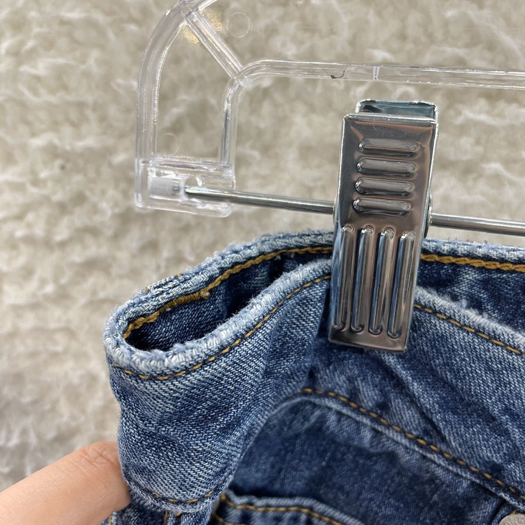 Vintage VINTAGE Bongo Bell Bottom Jeans 8 Mid Rise Blue Cotton 70s Look Womens 8/10 28/29 Size 30" / US 8 / IT 44 - 7 Thumbnail