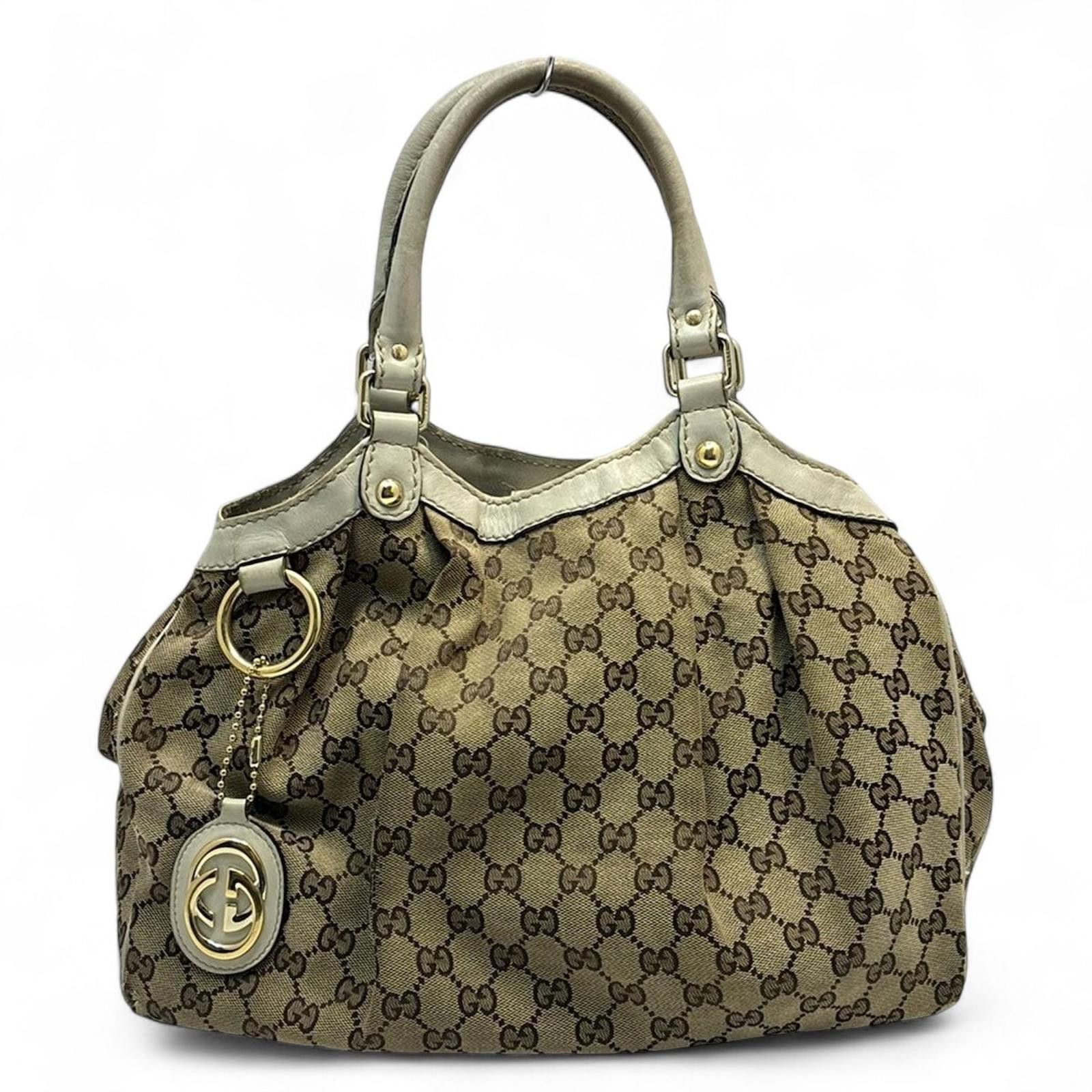 Gucci Gucci - Monogram Canvas Handbag with Leather Trim Size ONE SIZE - 8 Thumbnail