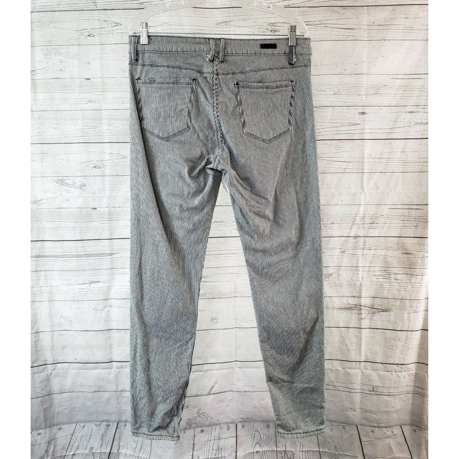 Vintage KUT from the Kloth Womens Brigitte Skinny Roll Up Pants Sz 10 Blue Striped Size 32" / US 10 / IT 46 - 3 Thumbnail