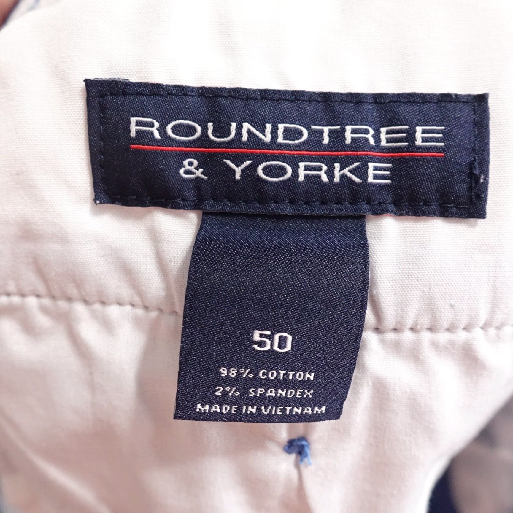 Roundtree & Yorke Roundtree & Yorke Men's Shorts 50 Blue Chino Flat Front Casual Big & Tall Stretch Cotton Size US 34 / EU 50 - 7 Thumbnail