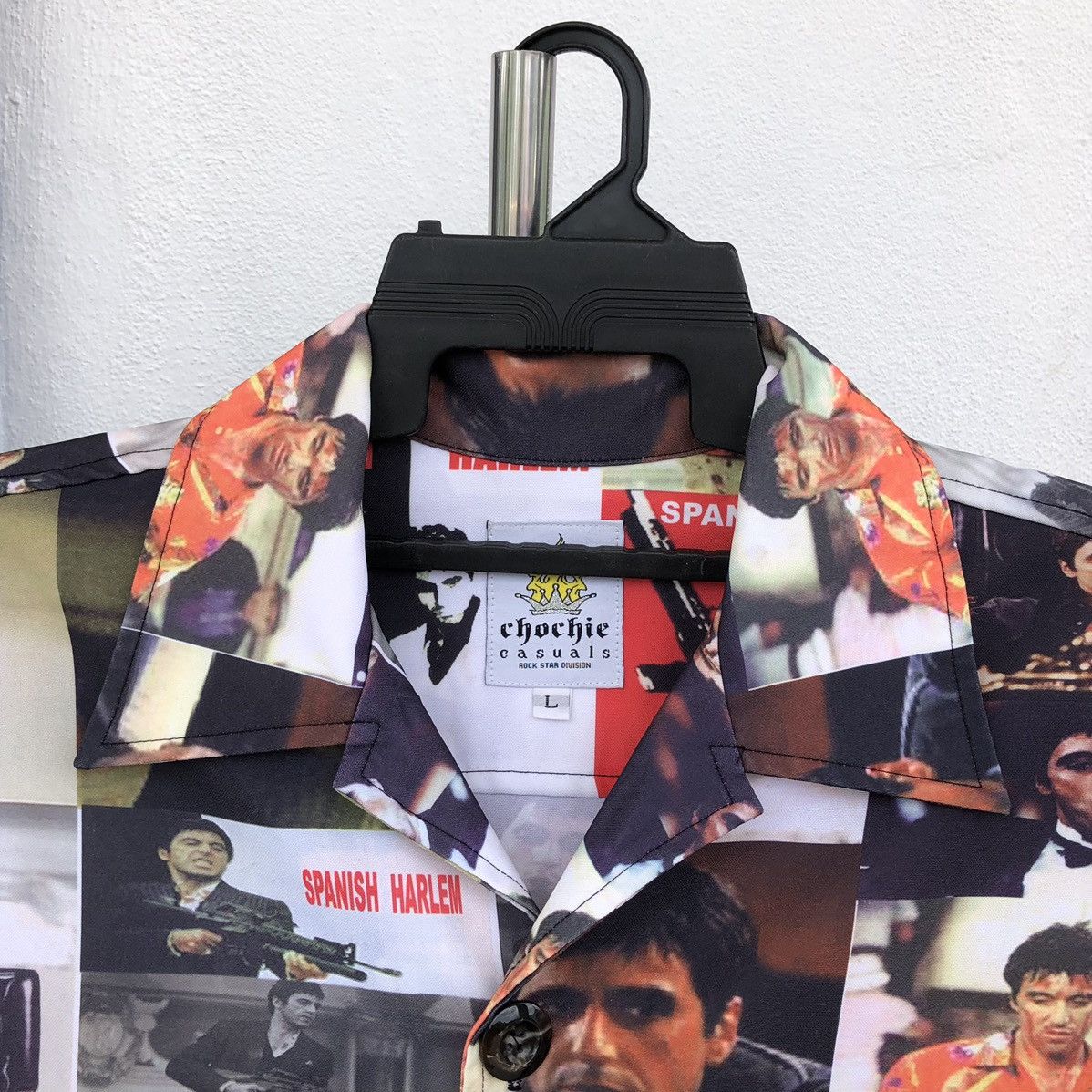 Vintage Vintage Scarface All Over Print With Gun Button Shirt Size US L / EU 52-54 / 3 - 10 Thumbnail