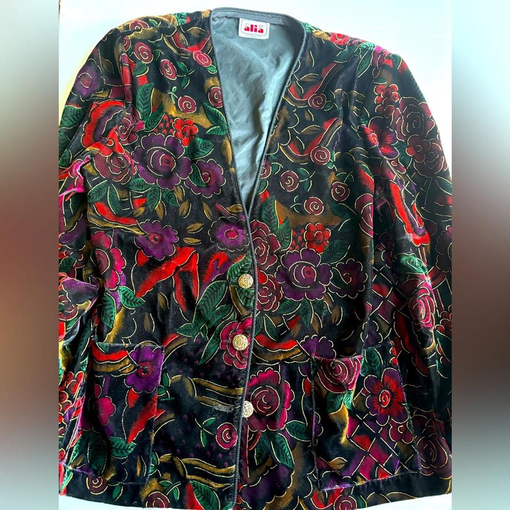 Alien Workshop Vintage Alia Floral Velvet Jacket Size XXL / US 16-18 / IT 52-54 - 1 Thumbnail