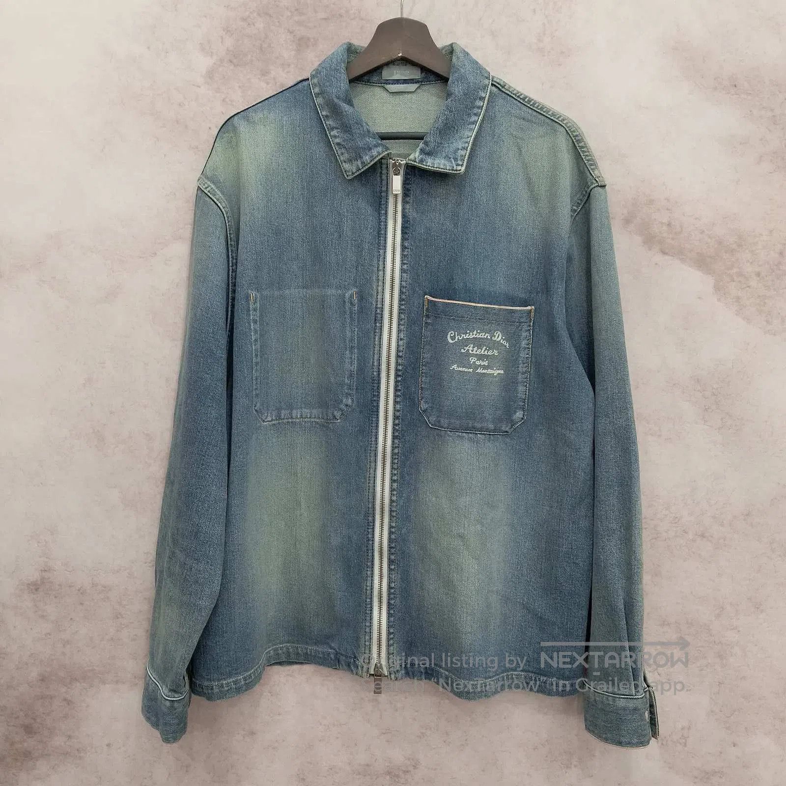 Dior white embroidered denim jacket by dior sacai. | Grailed