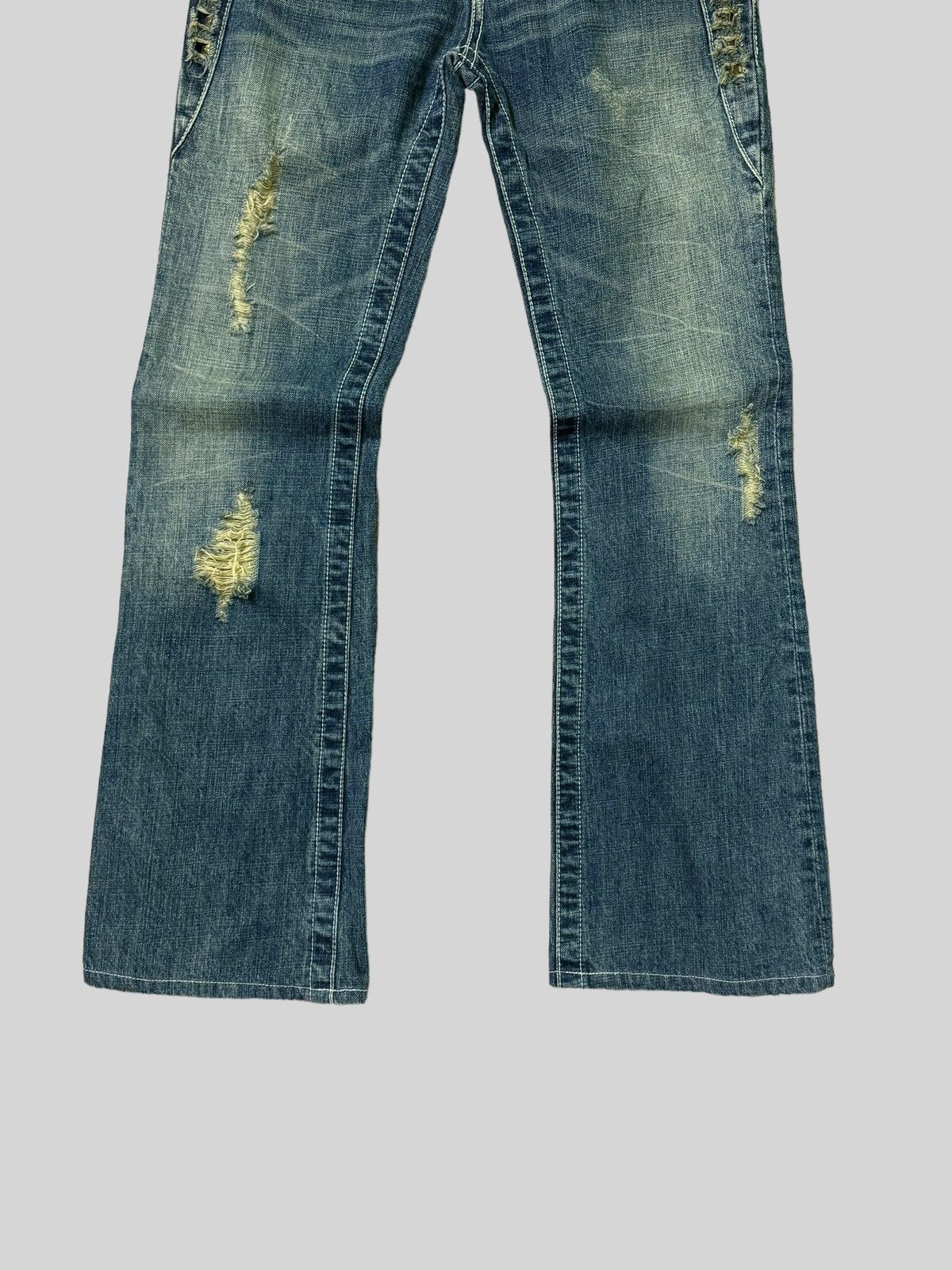 Beauty Beast × If Six Was Nine × Japanese Brand Flare Studded Gothic Distressed Denim pants Size US 29 - 6 Thumbnail
