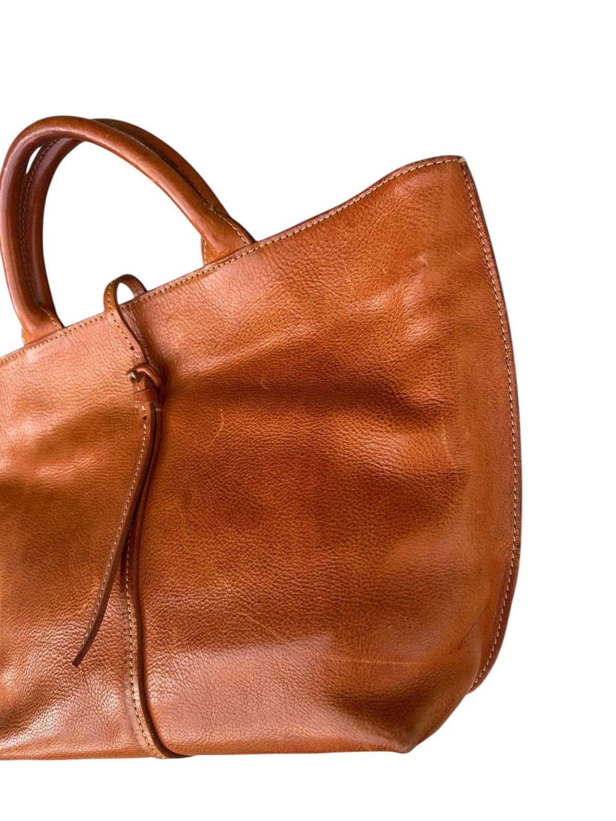 Leather Genten Japan Patina Leather Tote Bag Size ONE SIZE - 7 Thumbnail
