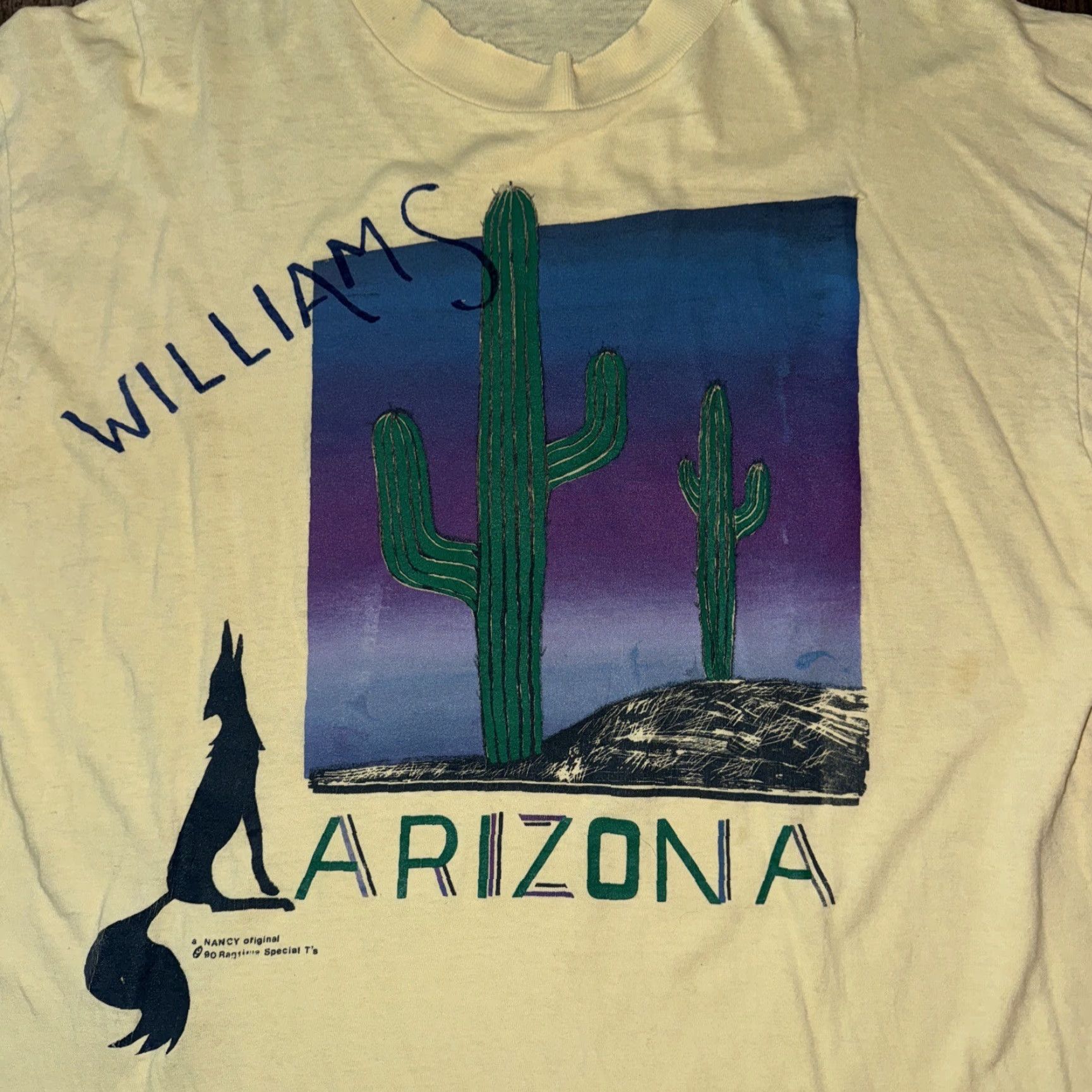 Vintage VINTAGE Nancy Original Arizona T-Shirt Yellow XL Stedman Tag Single Stitch Mens T-Shirt Classic Stitch Desert Size US XL / EU 56 / 4 - 2 Thumbnail