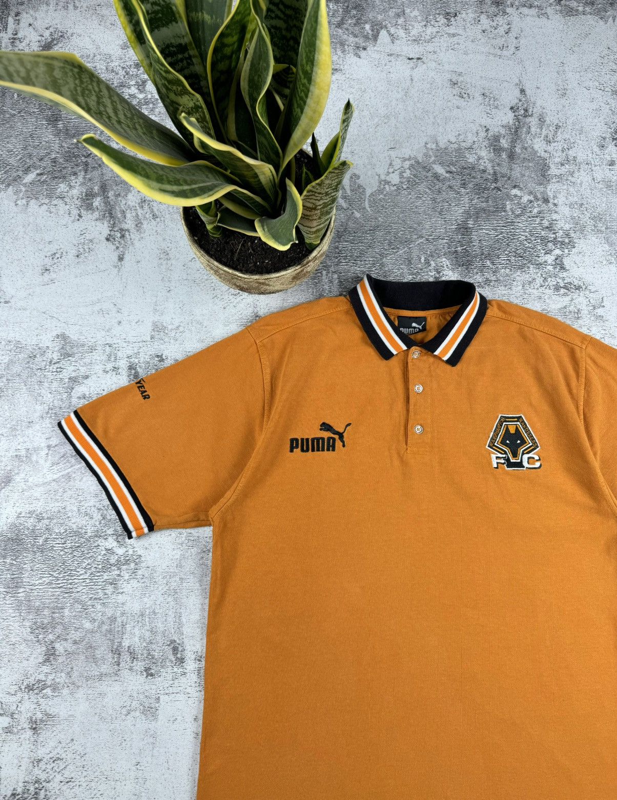 Puma Wolverhampton Wolves 1998/2000 FC Football Polo T Shirt Tee Size US M / EU 48-50 / 2 - 4 Thumbnail