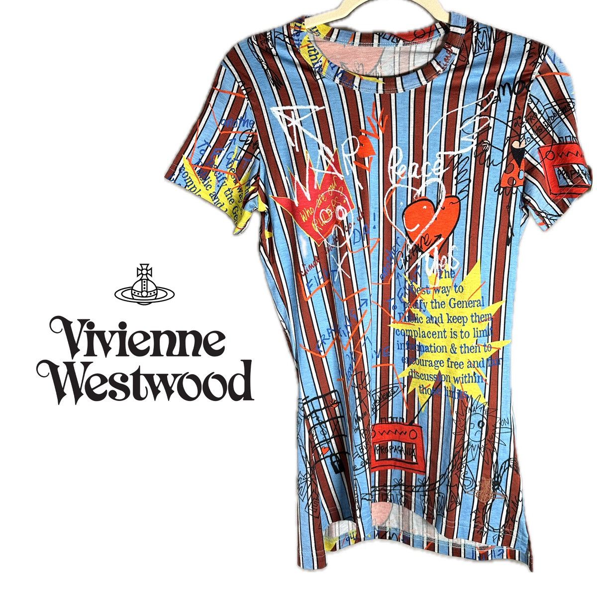 Vivienne Westwood Vivienne Westwood Gold Label Striped Anti Fracking T Shirt Size S / US 4 / IT 40 - 1 Thumbnail