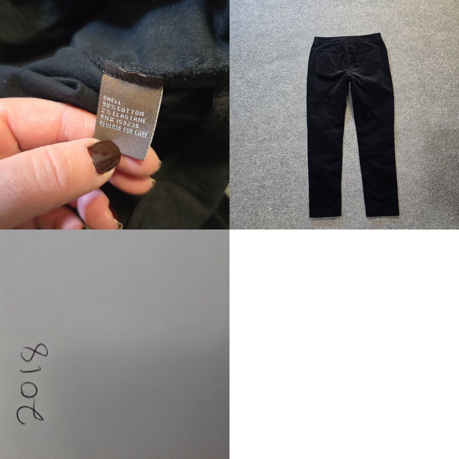J.McLaughlin J. McLaughlin Pants Womens 2 Black Stretch No Iron Skinny Velour Velvet Casual Dress Pants Regular Women Size 26" / US 2 / IT 38 - 8 Thumbnail