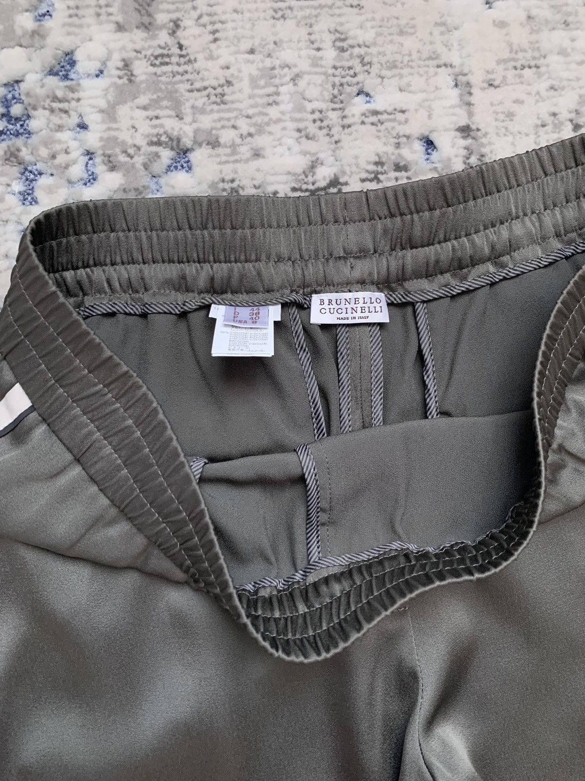 Brunello Cucinelli Brunello Cucinelli Track Stripe Pull-On Silk Pant Size 30" / US 8 / IT 44 - 9 Thumbnail